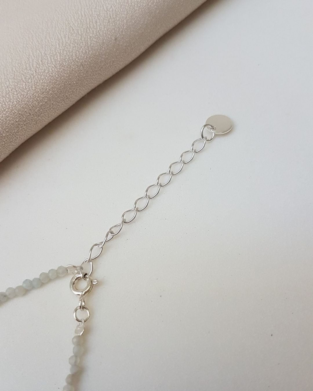PULSEIRA ÁGUA MARINHA PEDRAS LAPIDADAS 2MM E PRATA 925