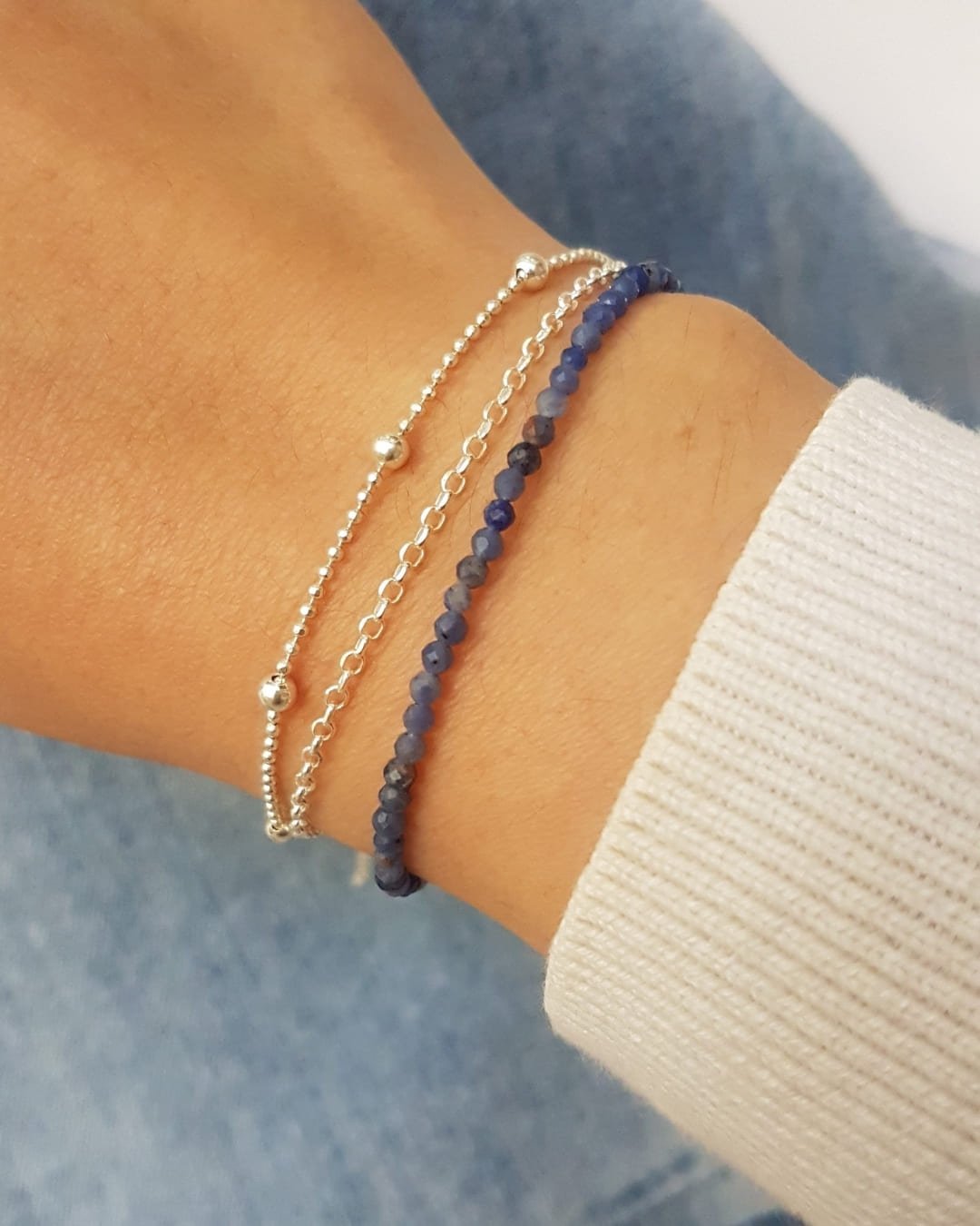 PULSEIRA BOLINHAS DIAMANTADAS PRATA 925