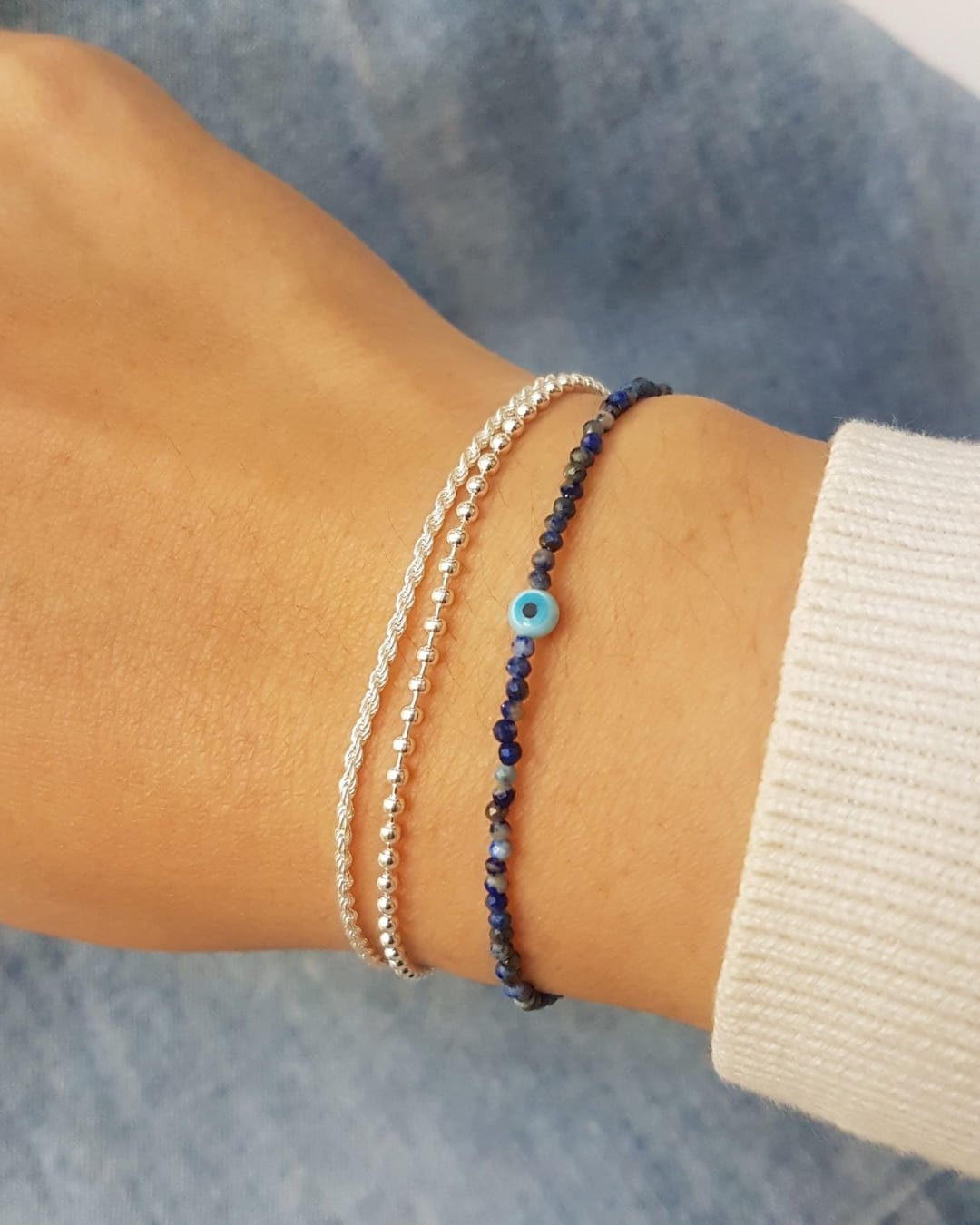 PULSEIRA BOLINHAS JUNTAS PRATA 925