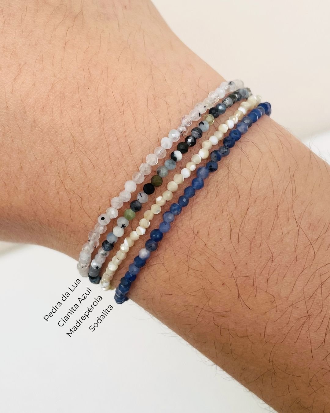 PULSEIRA CIANITA AZUL PEDRA LAPIDADA 2 MM PRATA 925
