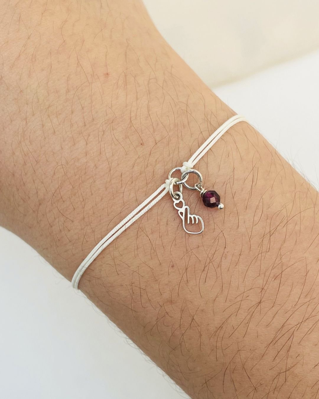 PULSEIRA CORAÇÃO DORAMA CORDÃO CREME E PRATA 925