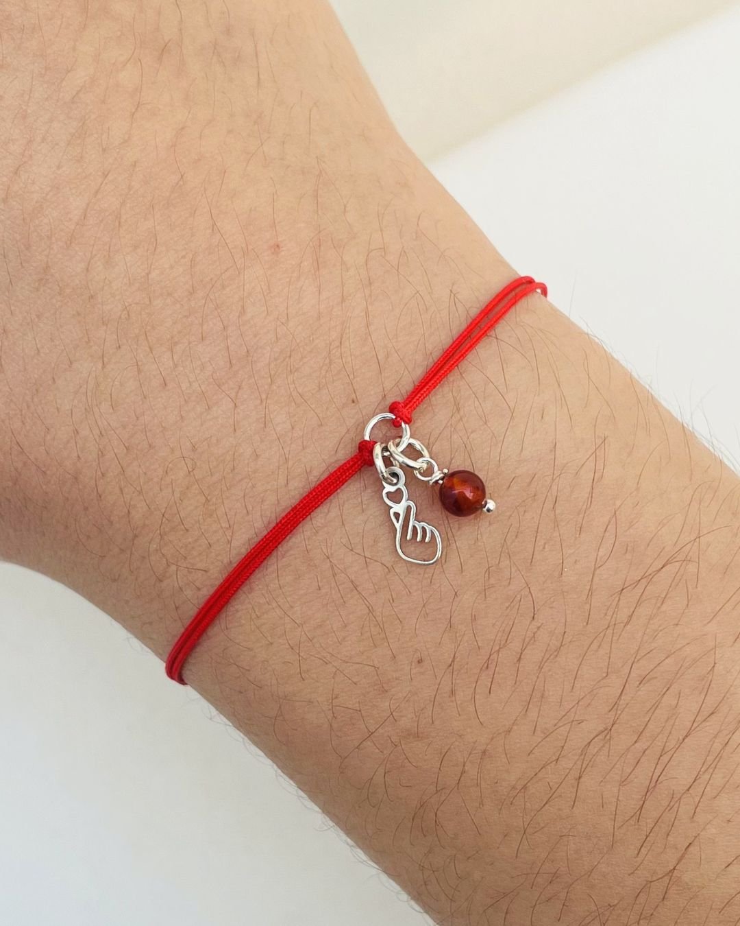 PULSEIRA CORAÇÃO DORAMA CORDÃO VERMELHO E PRATA 925