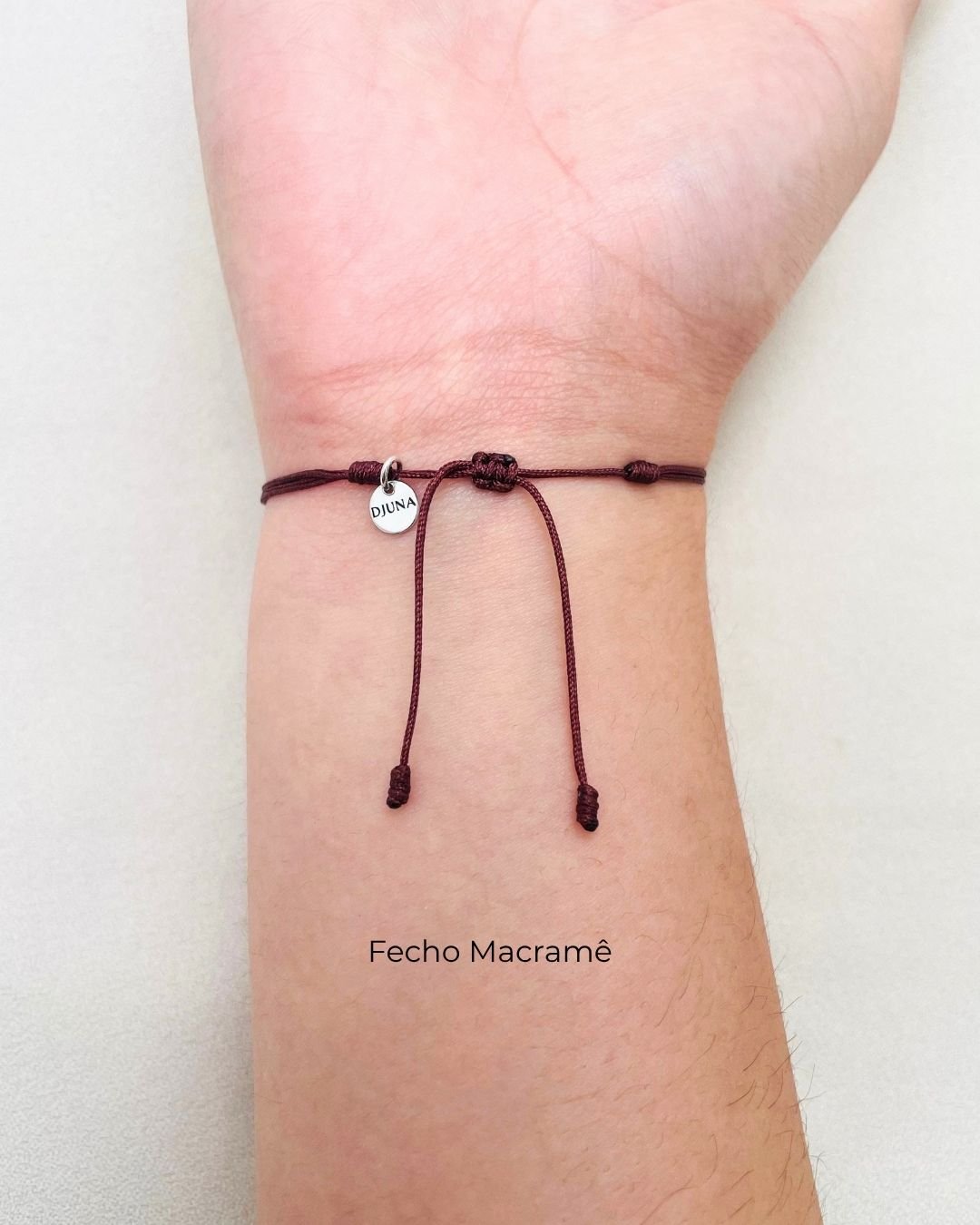 PULSEIRA CORAÇÃO VAZADO CORDÃO MARROM E PRATA 925