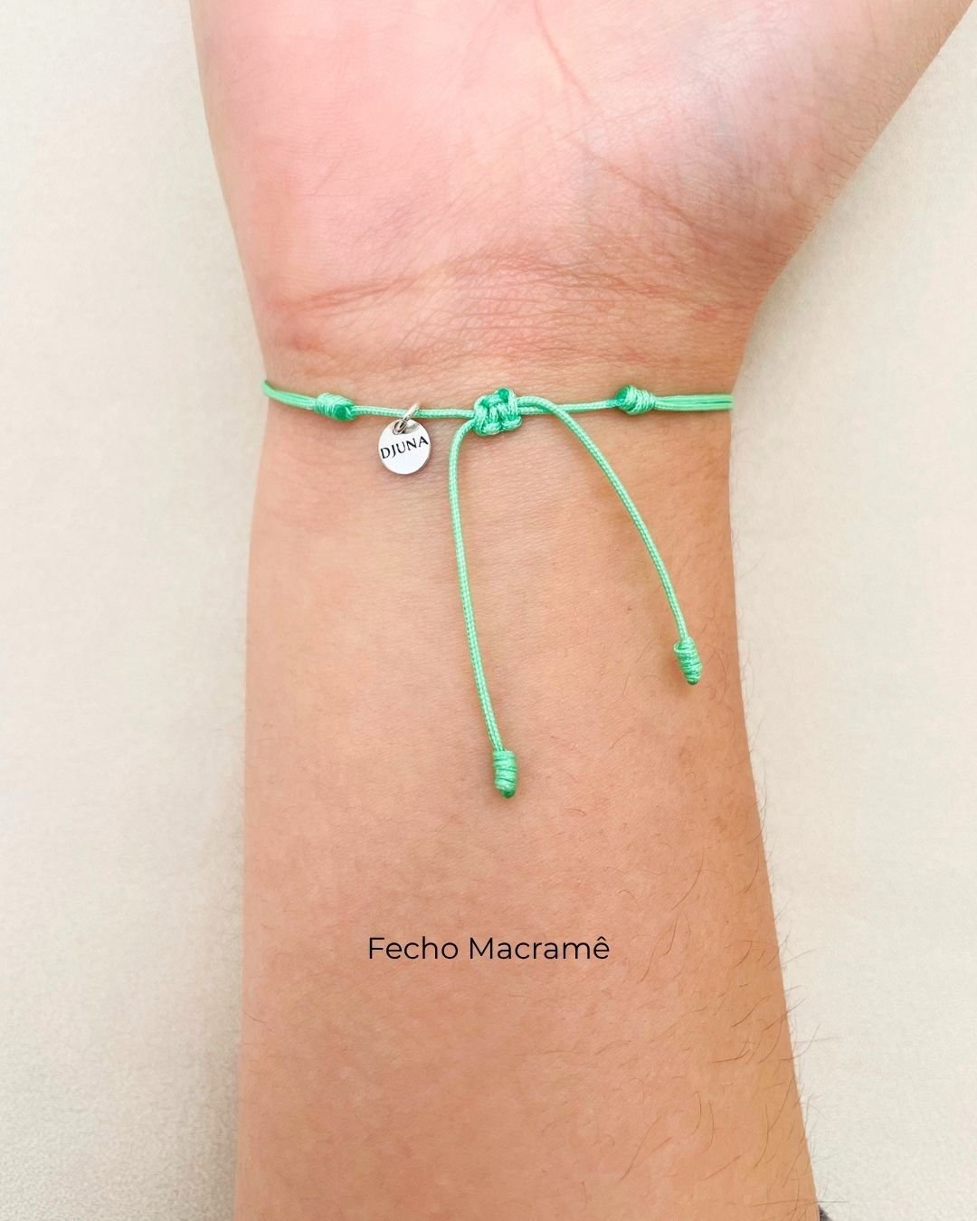 PULSEIRA CORAÇÃO VAZADO CORDÃO VERDE MENTA E PRATA 925