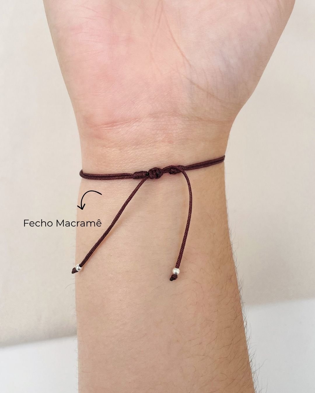 PULSEIRA CORAGEM CORDÃO MARROM E PRATA 925