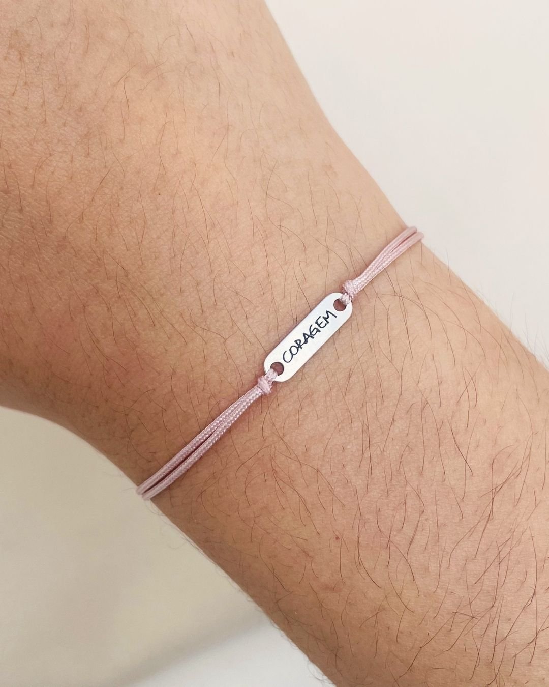 PULSEIRA CORAGEM CORDÃO ROSÉ (ROSA) E PRATA 925