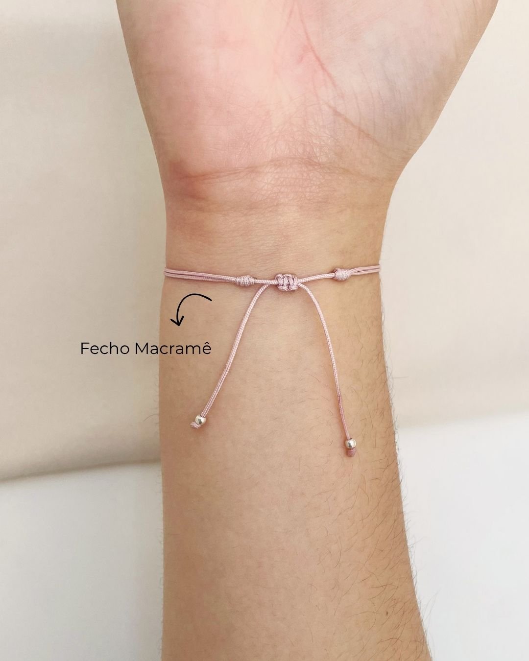 PULSEIRA CORAGEM CORDÃO ROSÉ (ROSA) E PRATA 925
