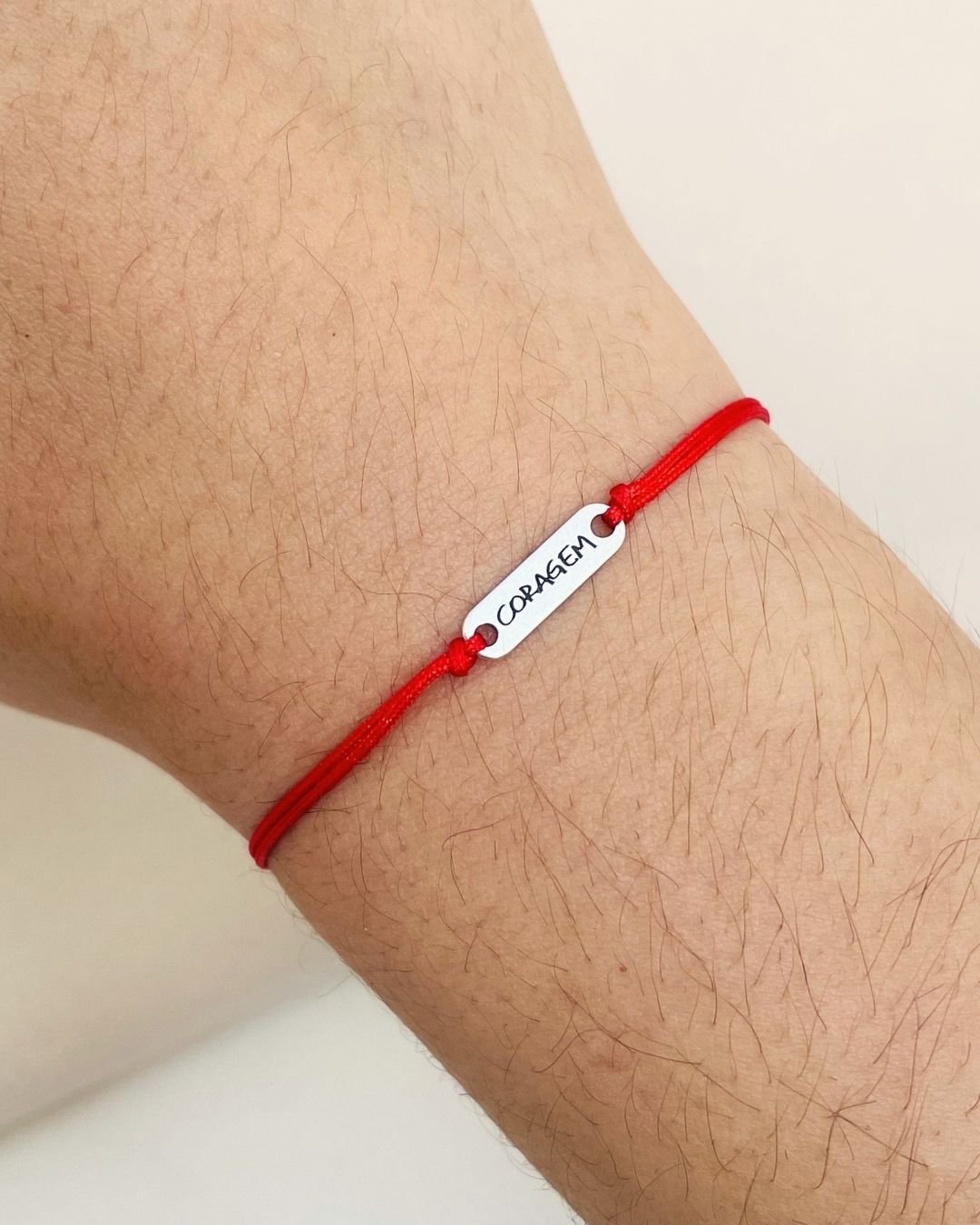 PULSEIRA CORAGEM CORDÃO VERMELHO E PRATA 925
