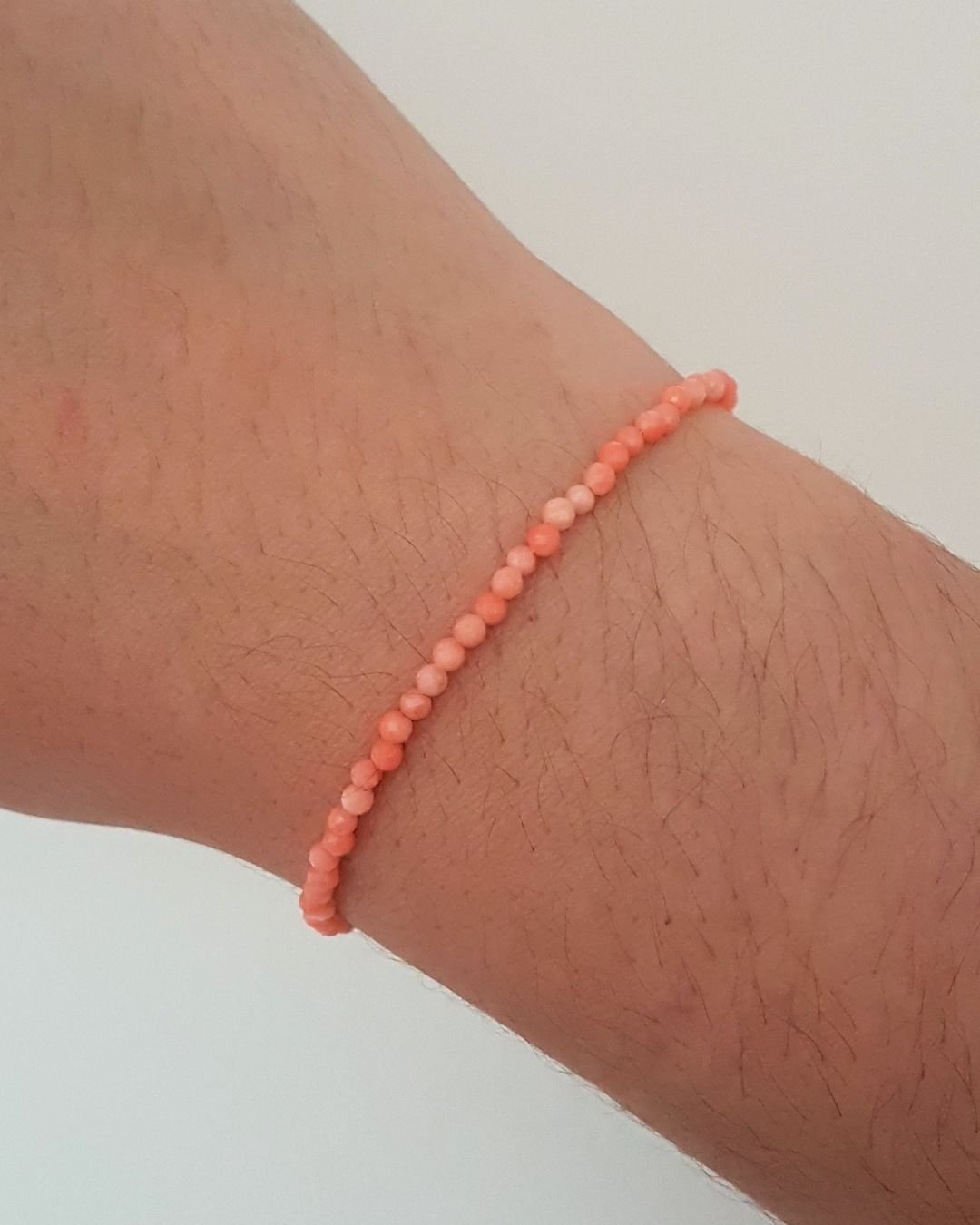 PULSEIRA CORAL PEDRAS NATURAIS LAPIDADAS 2MM PRATA 925