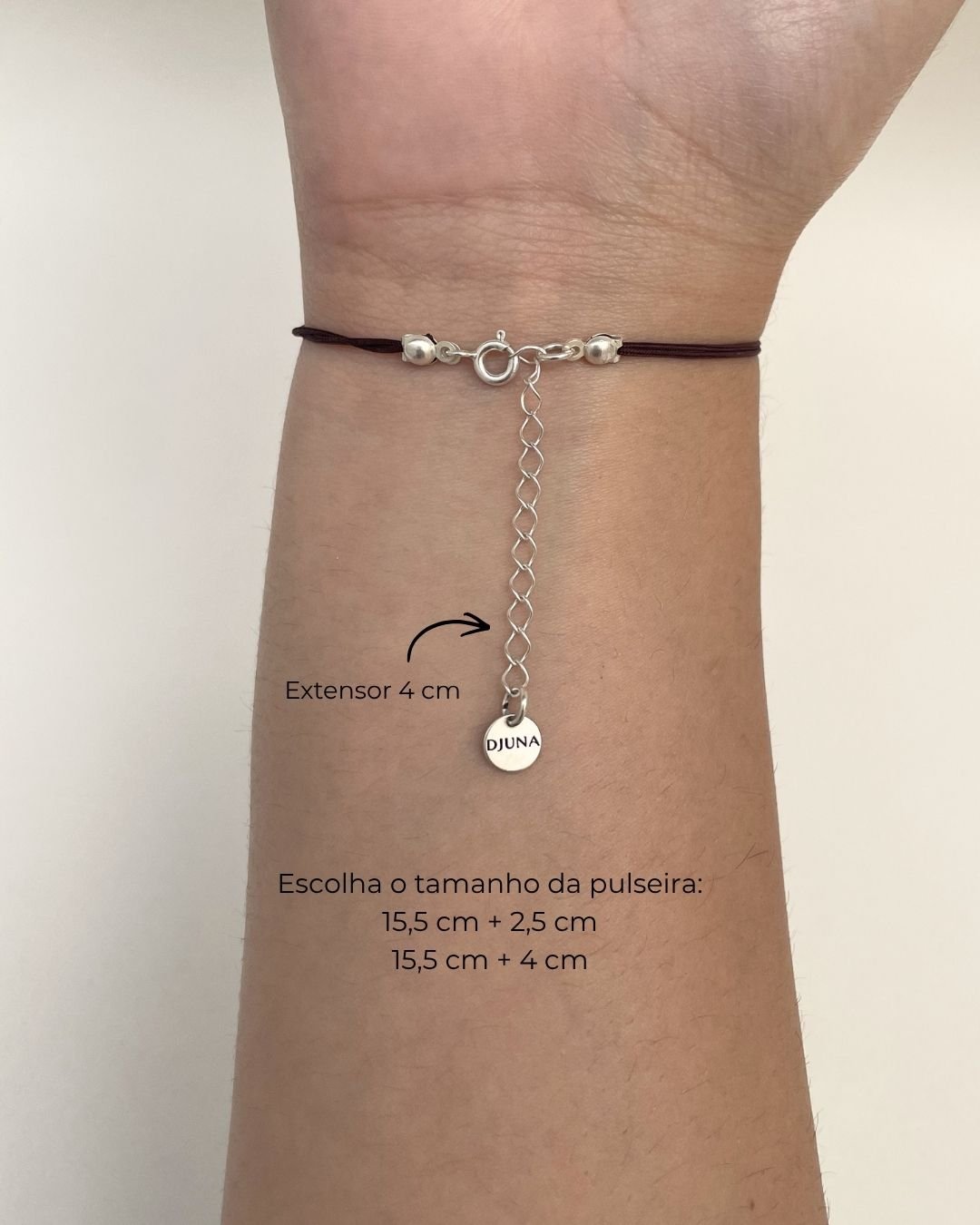 PULSEIRA CORDÃO MARROM COM MINI SAKURA