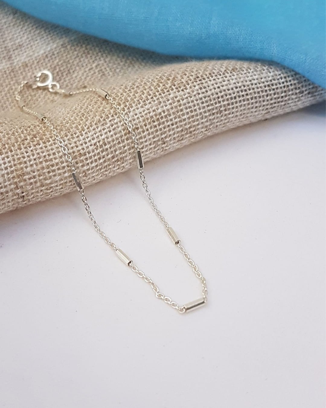 PULSEIRA CORRENTE E TUBINHOS DE PRATA 925