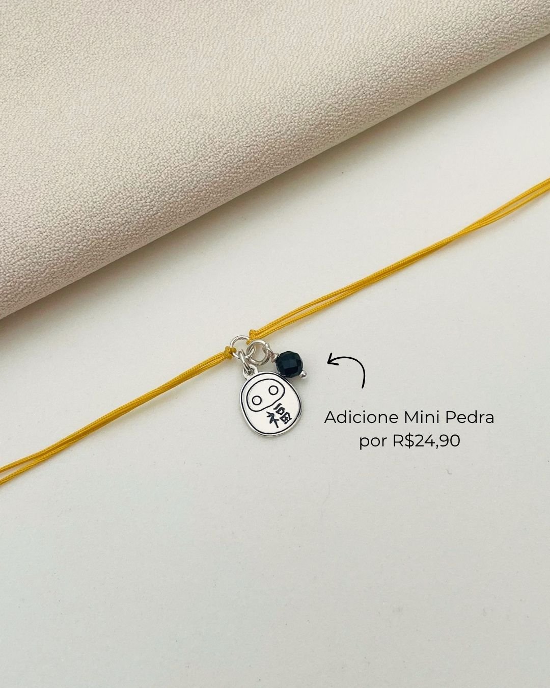 PULSEIRA DARUMA CORDÃO AMARELO E PRATA 925