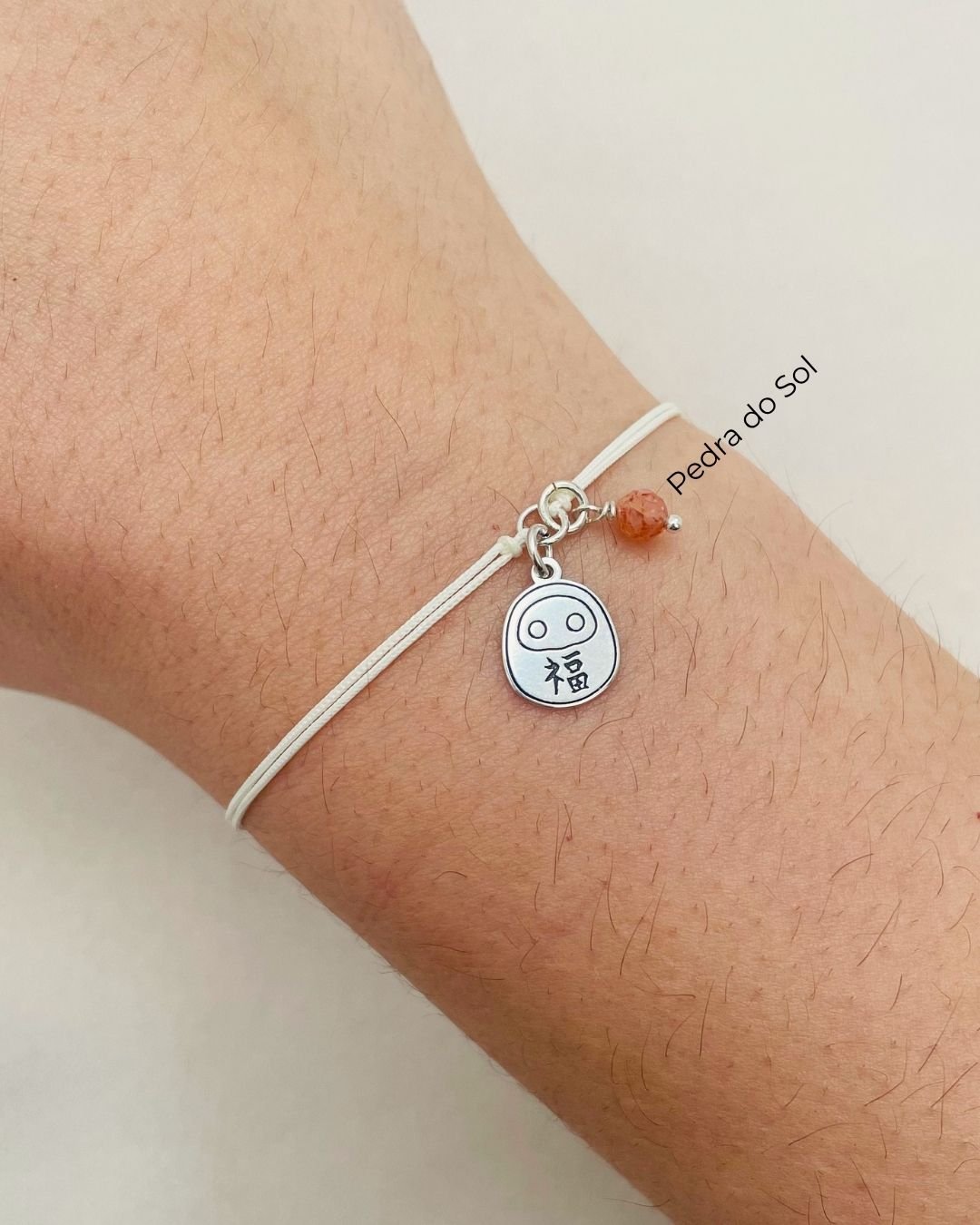 PULSEIRA DARUMA CORDÃO CREME E PRATA 925