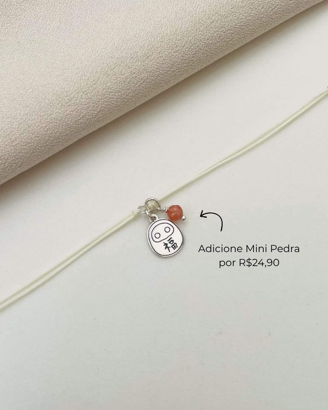 PULSEIRA DARUMA CORDÃO CREME E PRATA 925