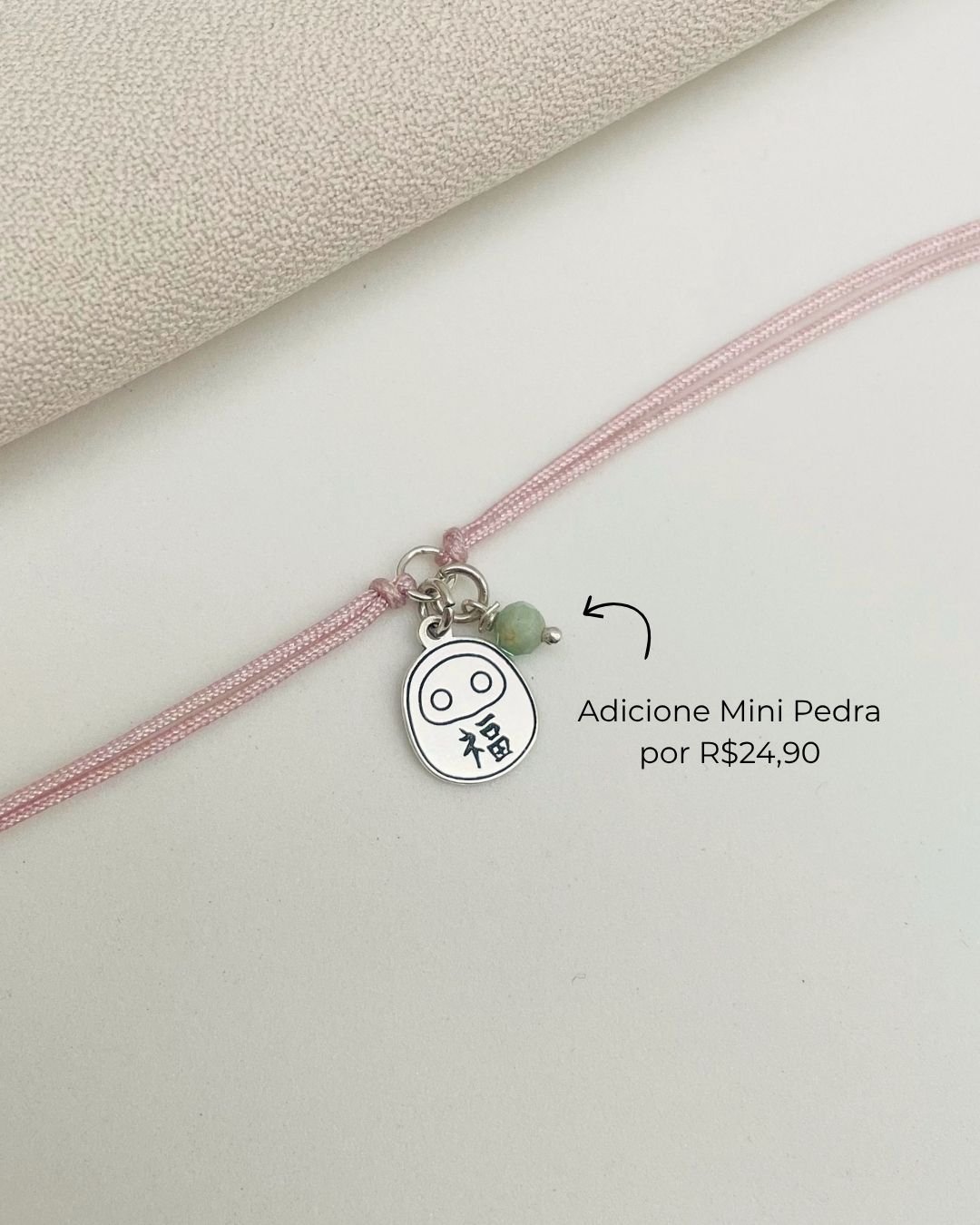 PULSEIRA DARUMA CORDÃO ROSÉ E PRATA 925