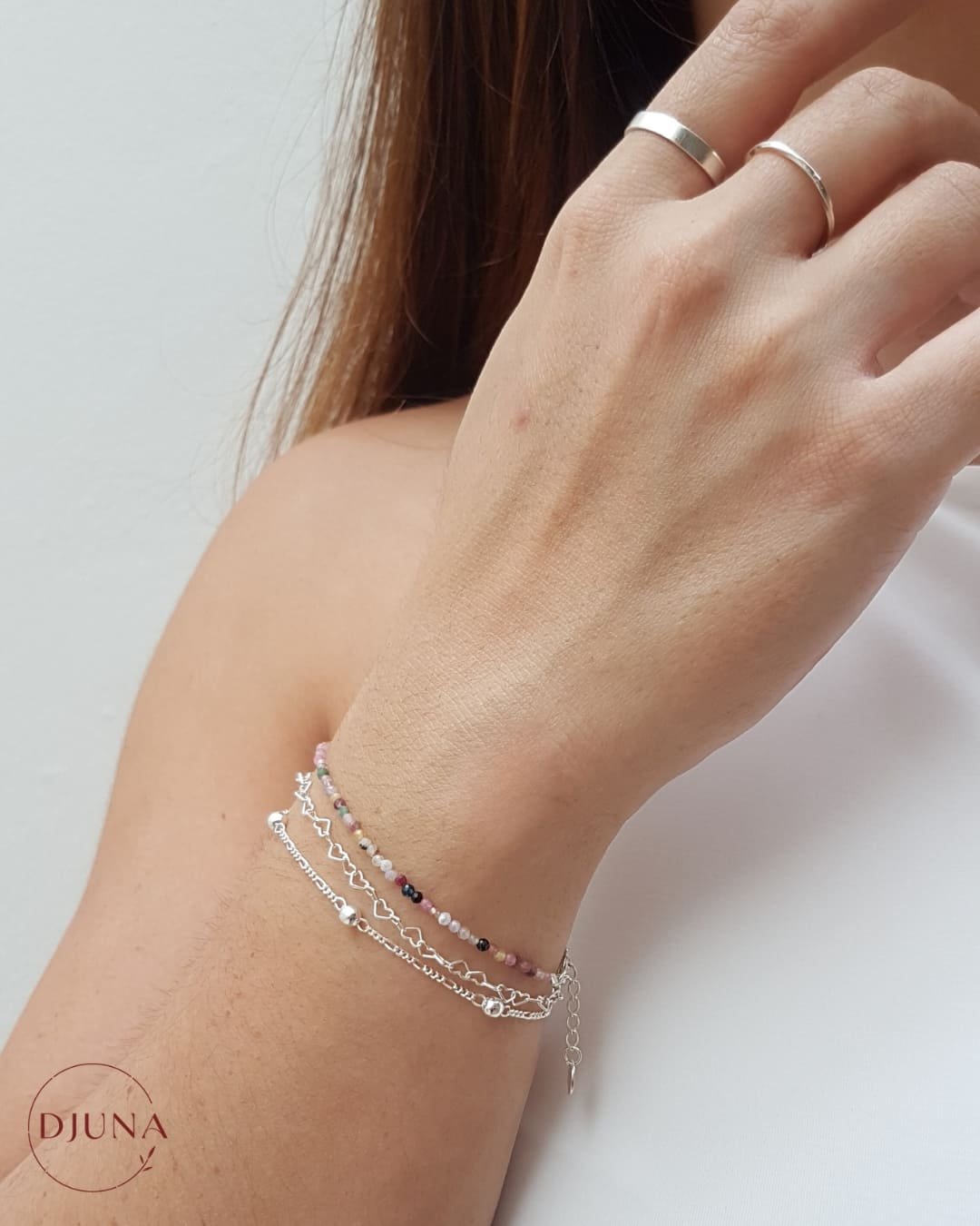 PULSEIRA ELOS CORAÇÃO DE PRATA 925