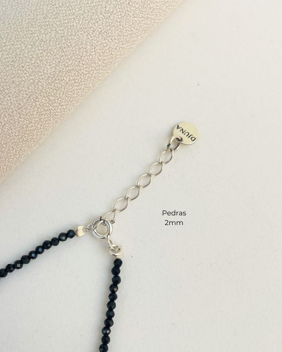 PULSEIRA ESPINÉLIO PRETO PEDRAS LAPIDADAS 2MM
