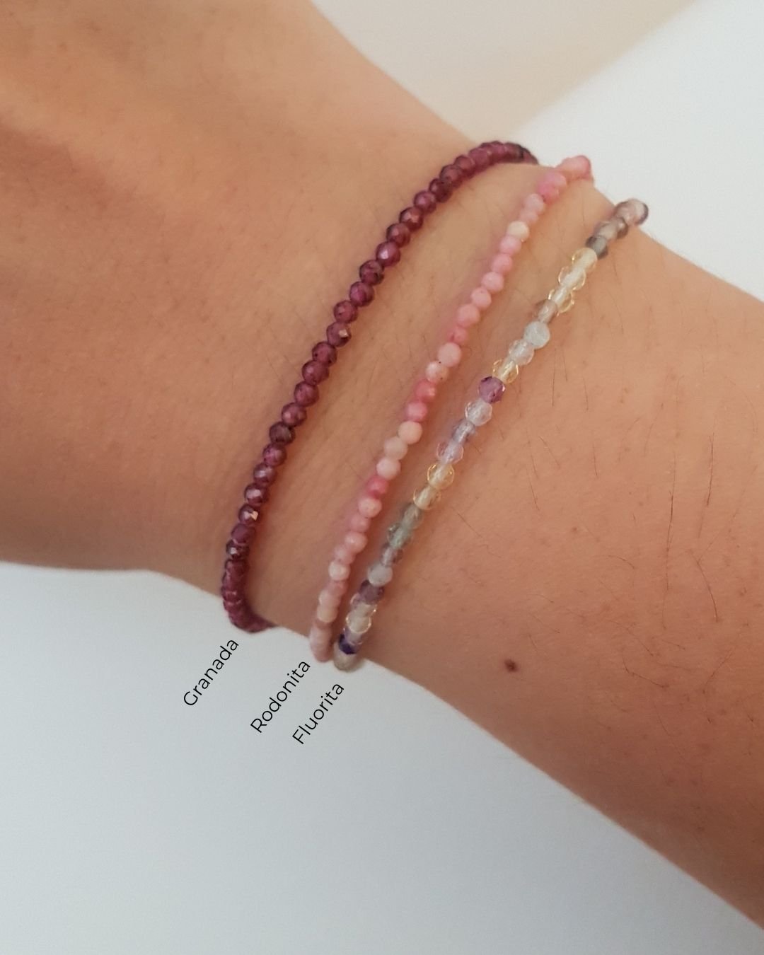 PULSEIRA FLUORITA PEDRAS NATURAIS LAPIDADAS 2MM PRATA 925