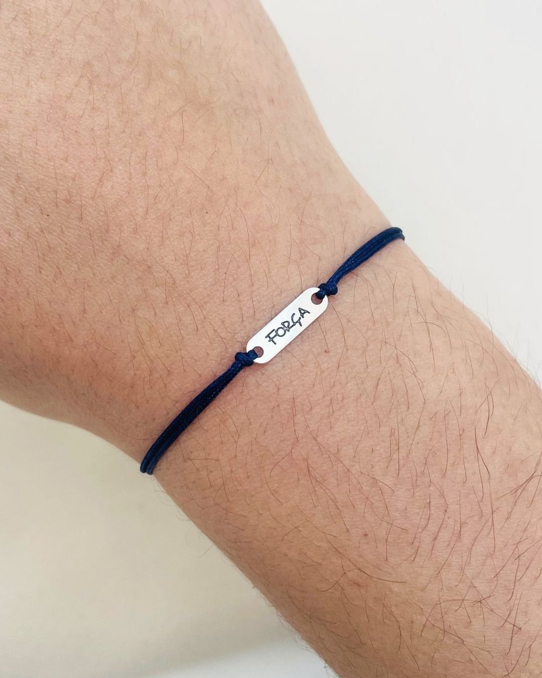 PULSEIRA FORÇA CORDÃO AZUL E PRATA 925