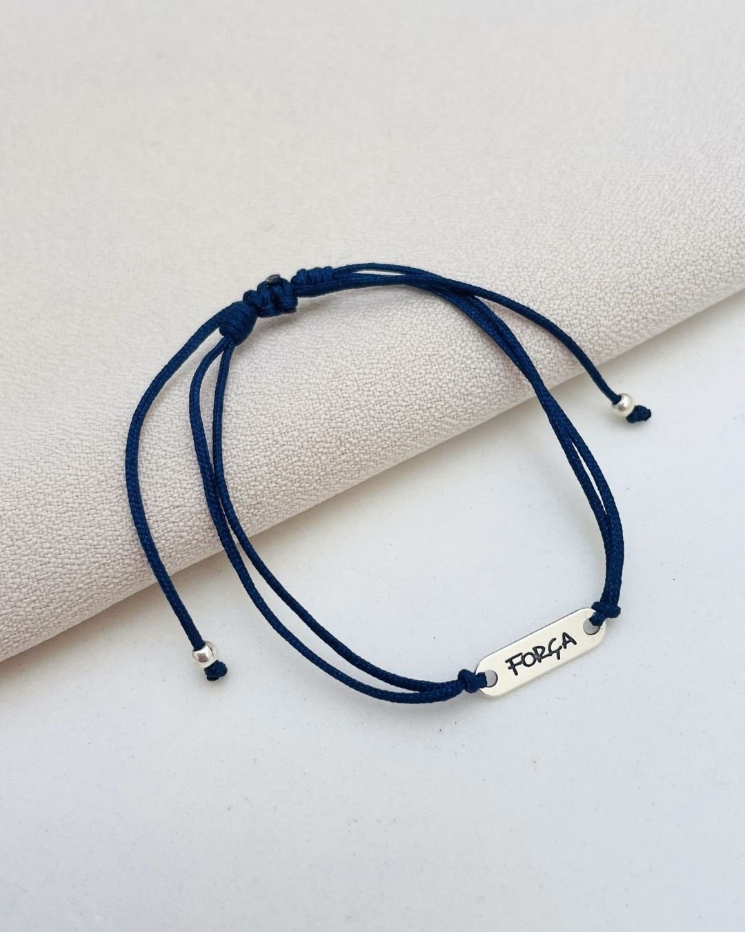 PULSEIRA FORÇA CORDÃO AZUL E PRATA 925