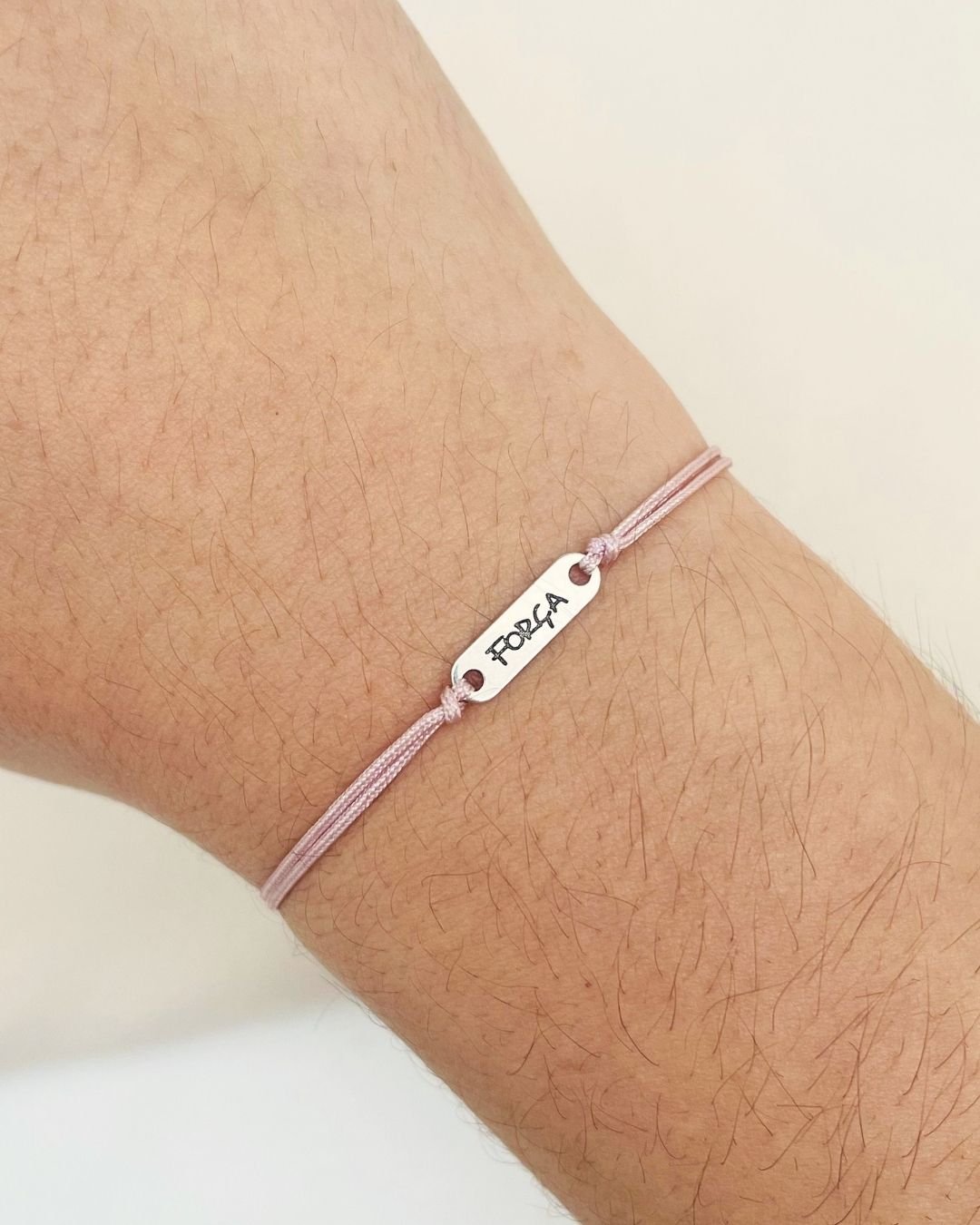 PULSEIRA FORÇA CORDÃO ROSÉ (ROSA) E PRATA 925