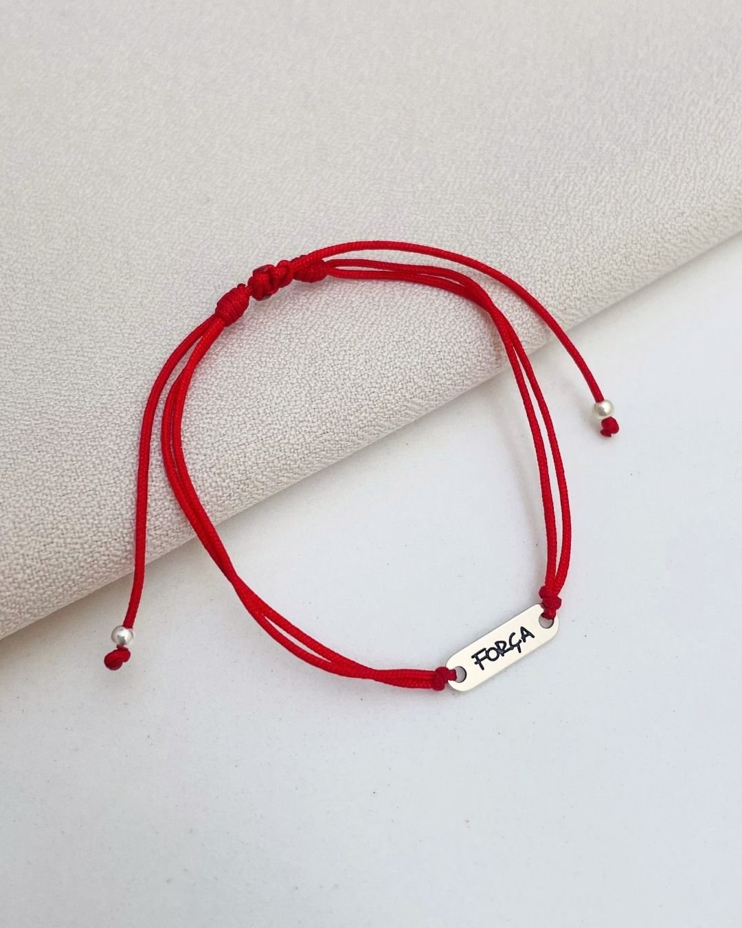 PULSEIRA FORÇA CORDÃO VERMELHO E PRATA 925