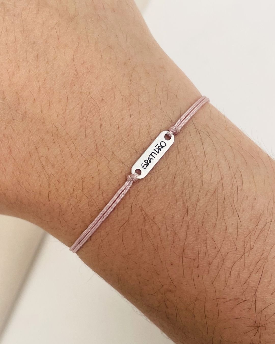 PULSEIRA GRATIDÃO CORDÃO ROSÉ (ROSA) E PRATA 925