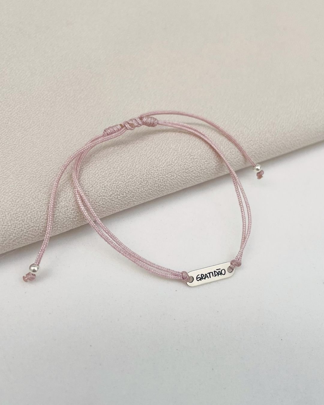 PULSEIRA GRATIDÃO CORDÃO ROSÉ (ROSA) E PRATA 925
