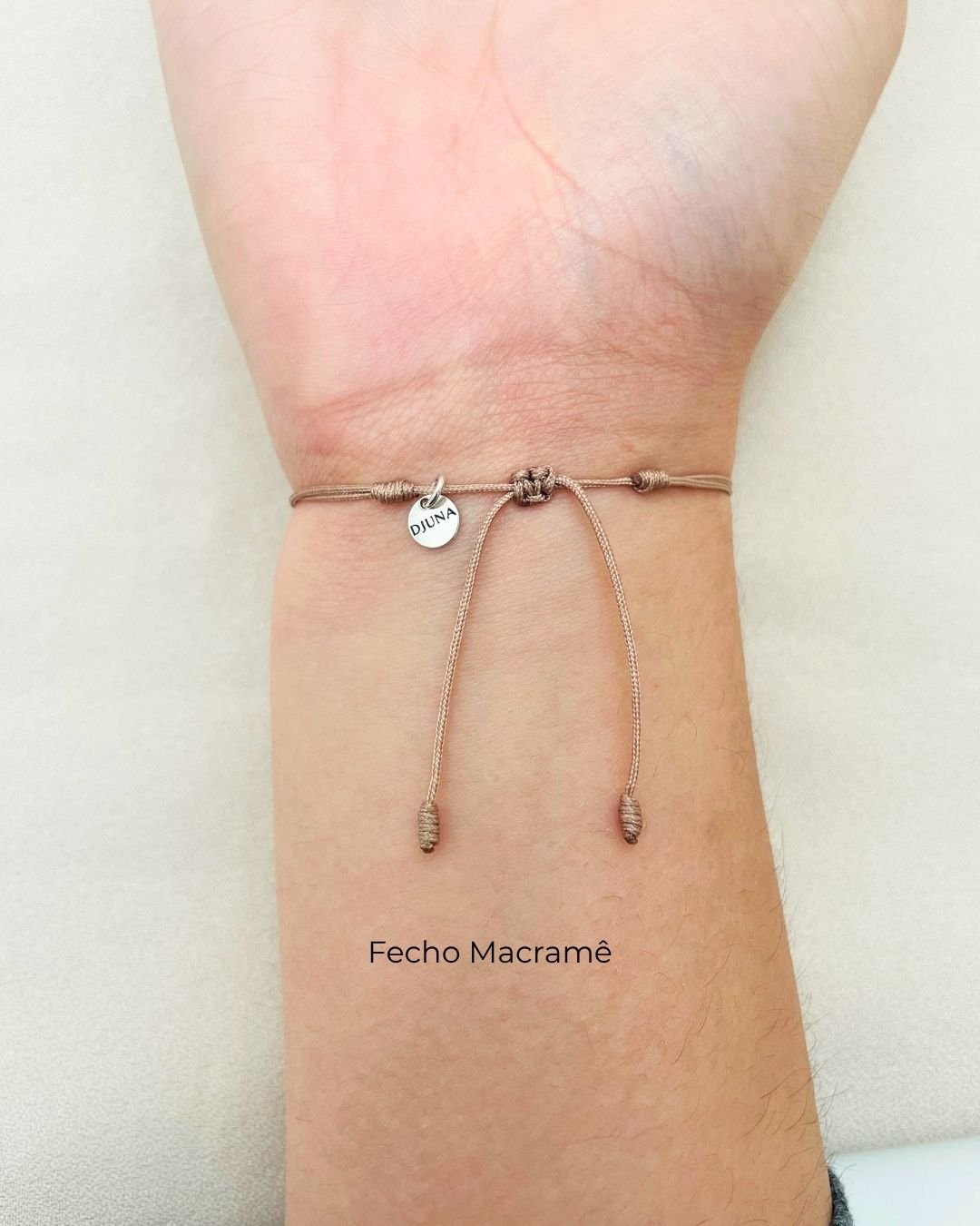 PULSEIRA INFINITO VAZADO CORDÃO BEGE E PRATA 925
