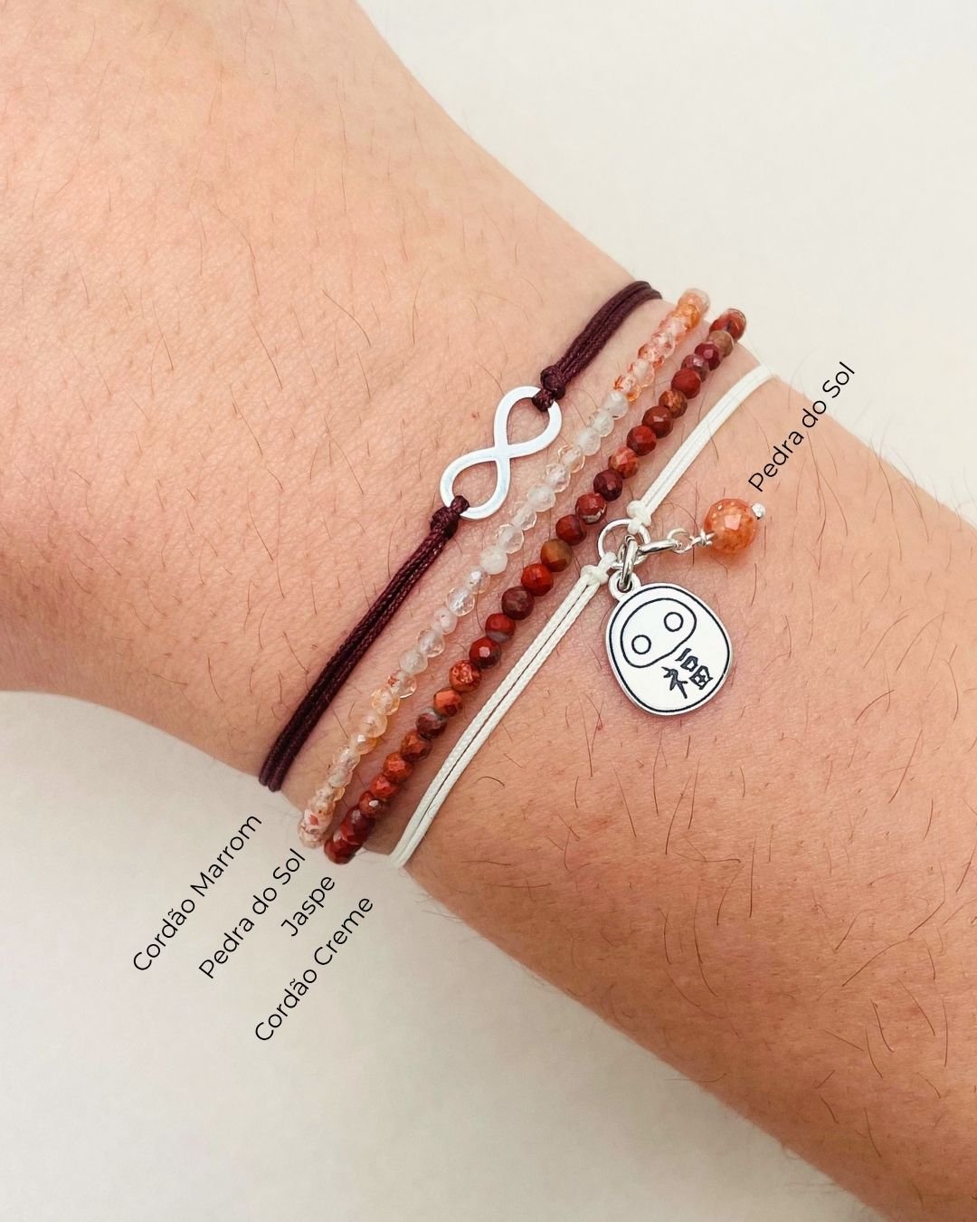 PULSEIRA INFINITO VAZADO CORDÃO MARROM E PRATA 925