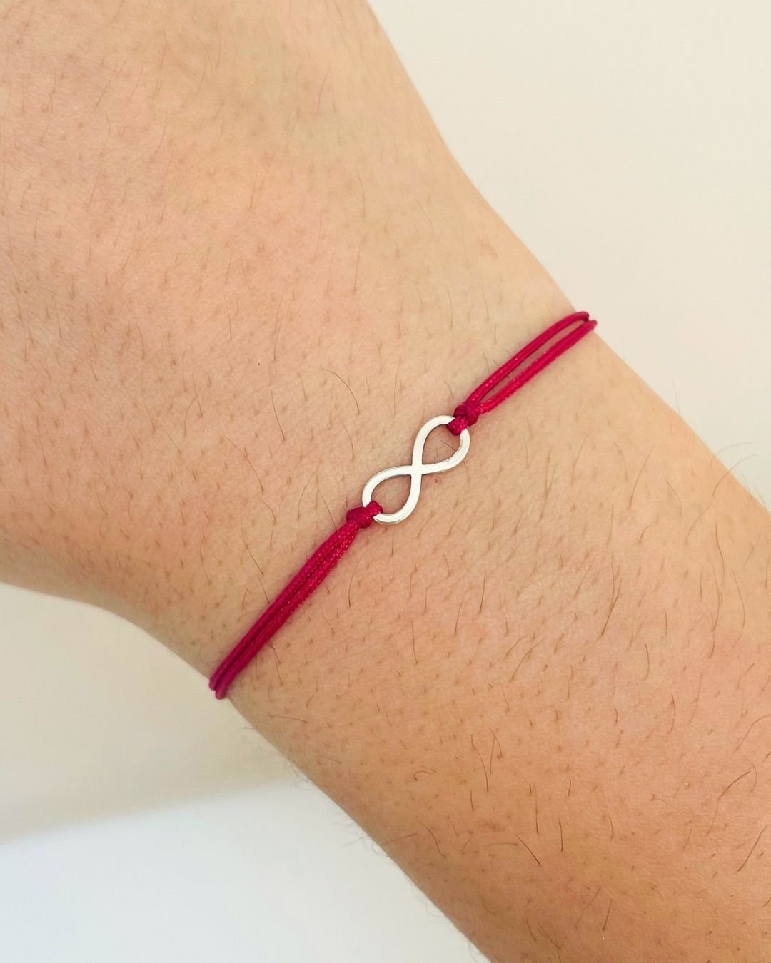 PULSEIRA INFINITO VAZADO CORDÃO ROSA CEREJA E PRATA 925