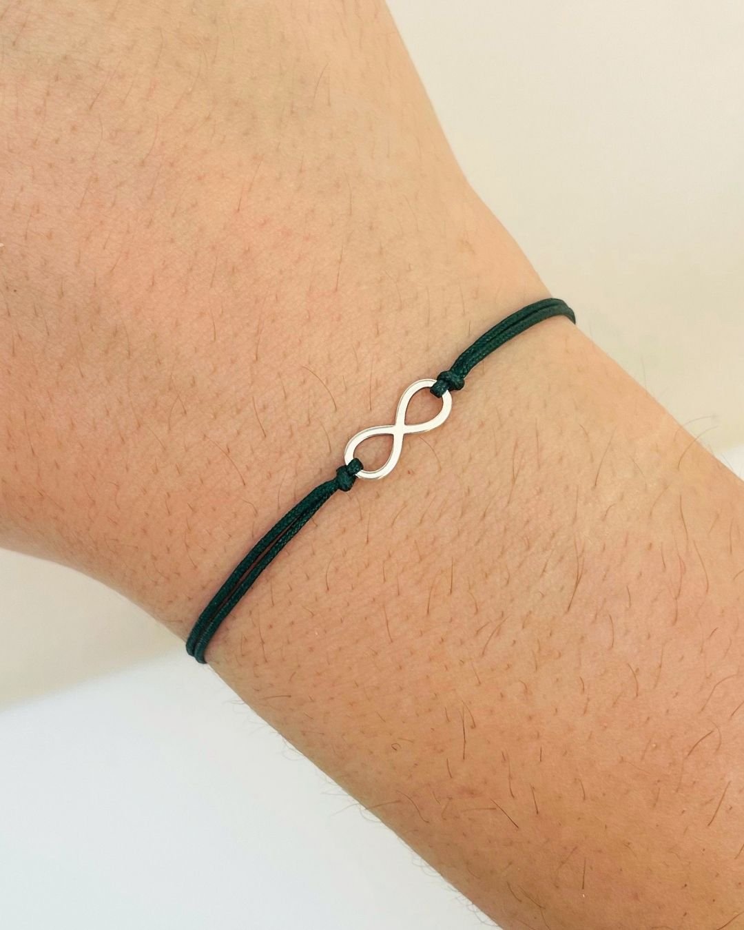 PULSEIRA INFINITO VAZADO CORDÃO VERDE FLORESTA E PRATA 925