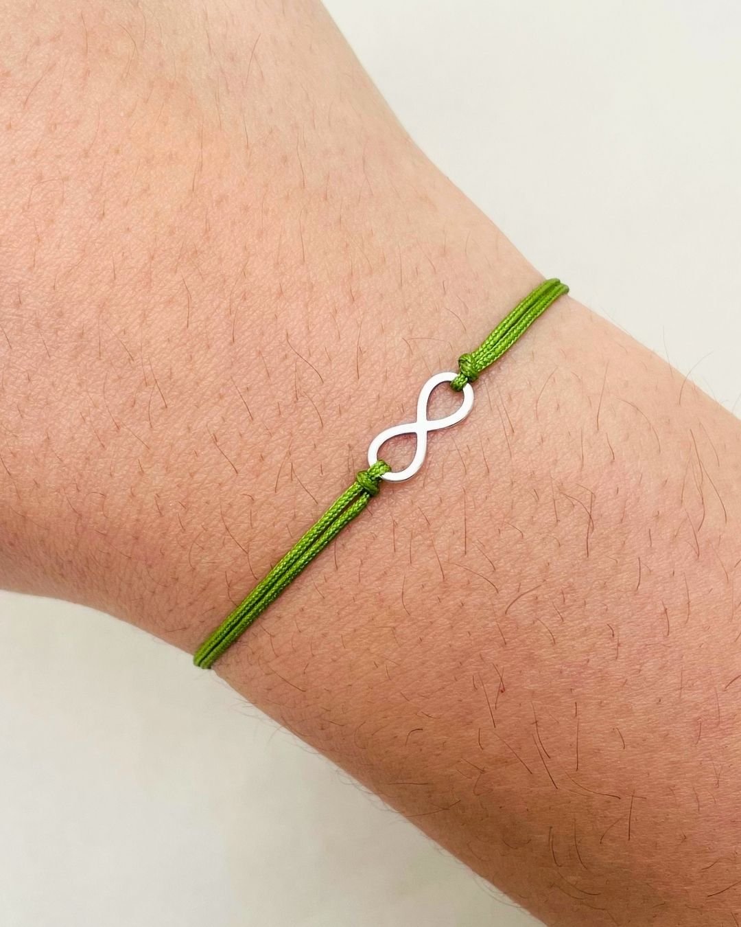 PULSEIRA INFINITO VAZADO CORDÃO VERDE PISTACHE E PRATA 925