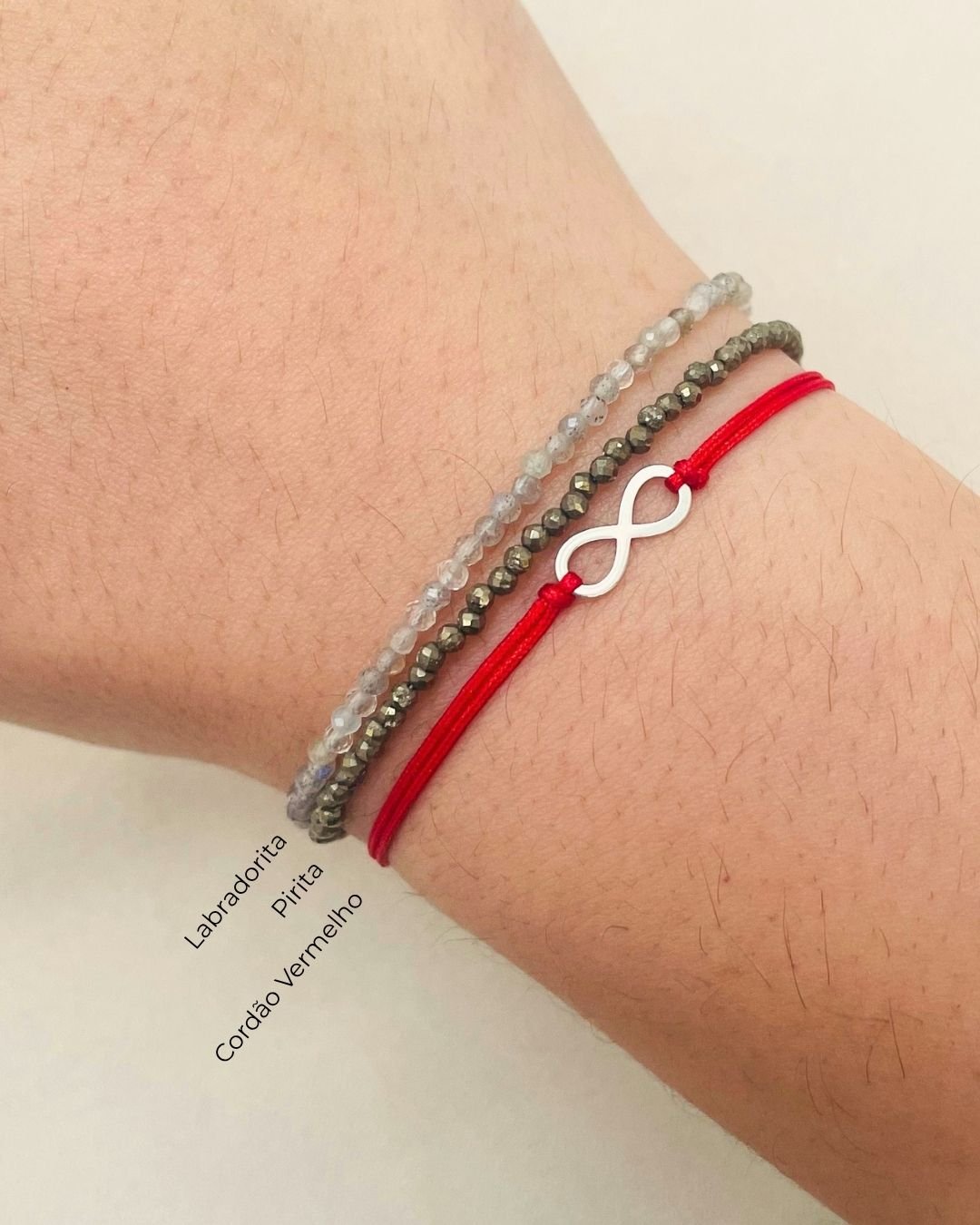 PULSEIRA INFINITO VAZADO CORDÃO VERMELHO E PRATA 925