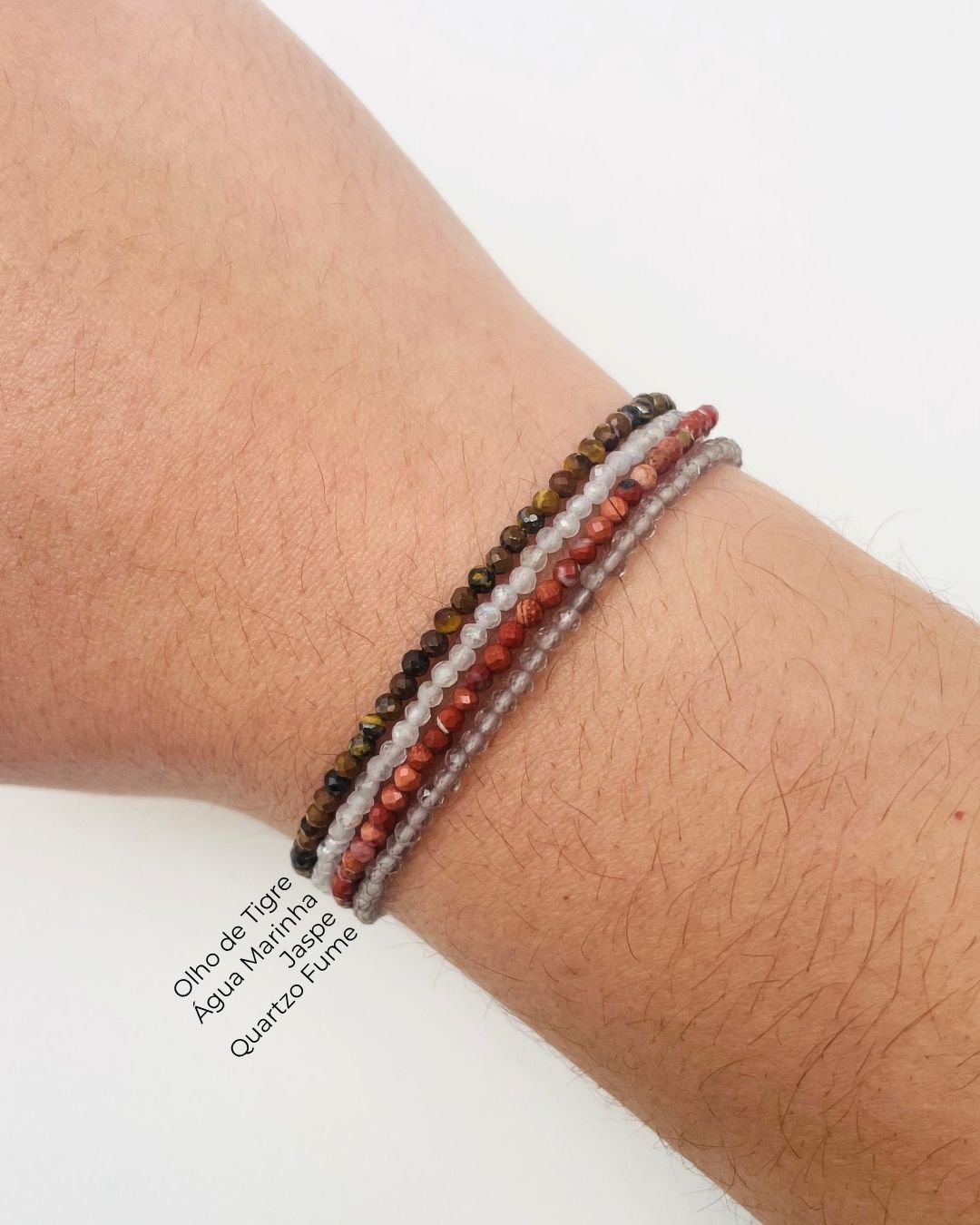 PULSEIRA JASPE PEDRA LAPIDADA 2 MM PRATA 925