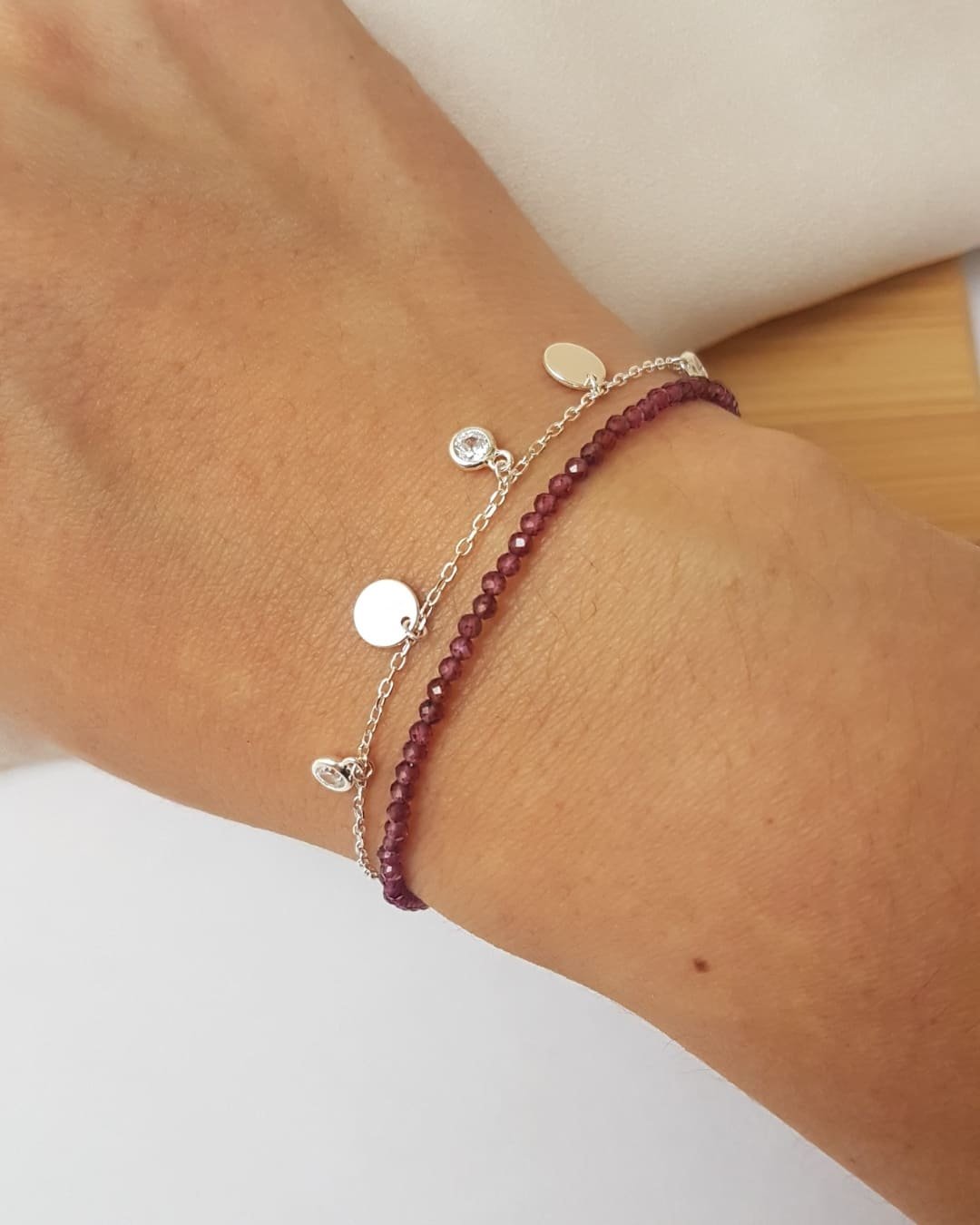 PULSEIRA MEDALHINHAS E ZIRCÔNIAS PENDURADAS PRATA 925