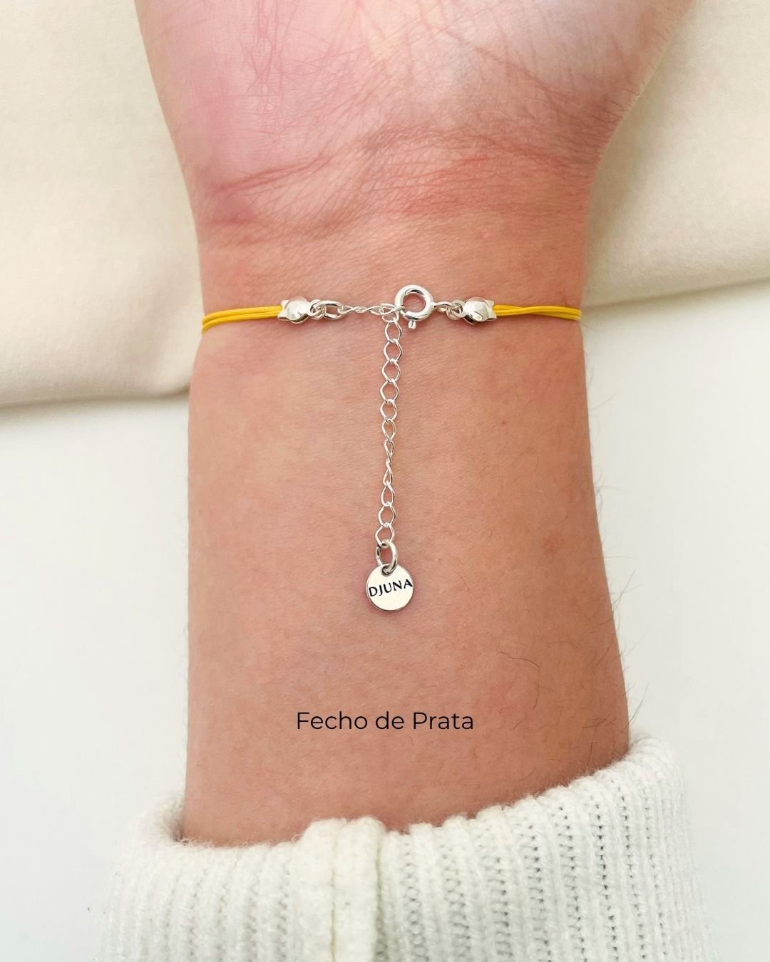 PULSEIRA MINI SAKURA CORDÃO AMARELO PRATA 925