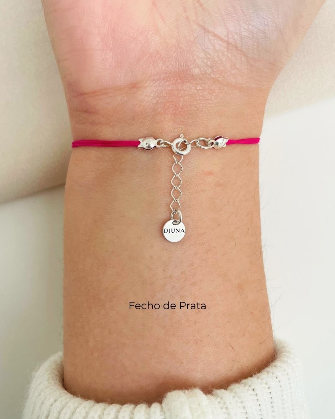 PULSEIRA MINI SAKURA CORDÃO ROSA PINK PRATA 925