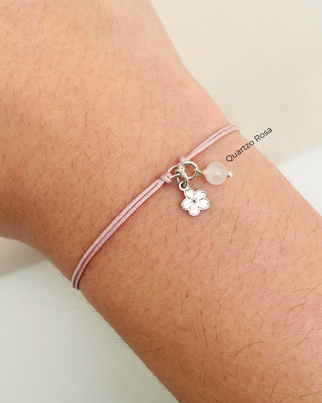 PULSEIRA MINI SAKURA CORDÃO ROSÉ PRATA 925