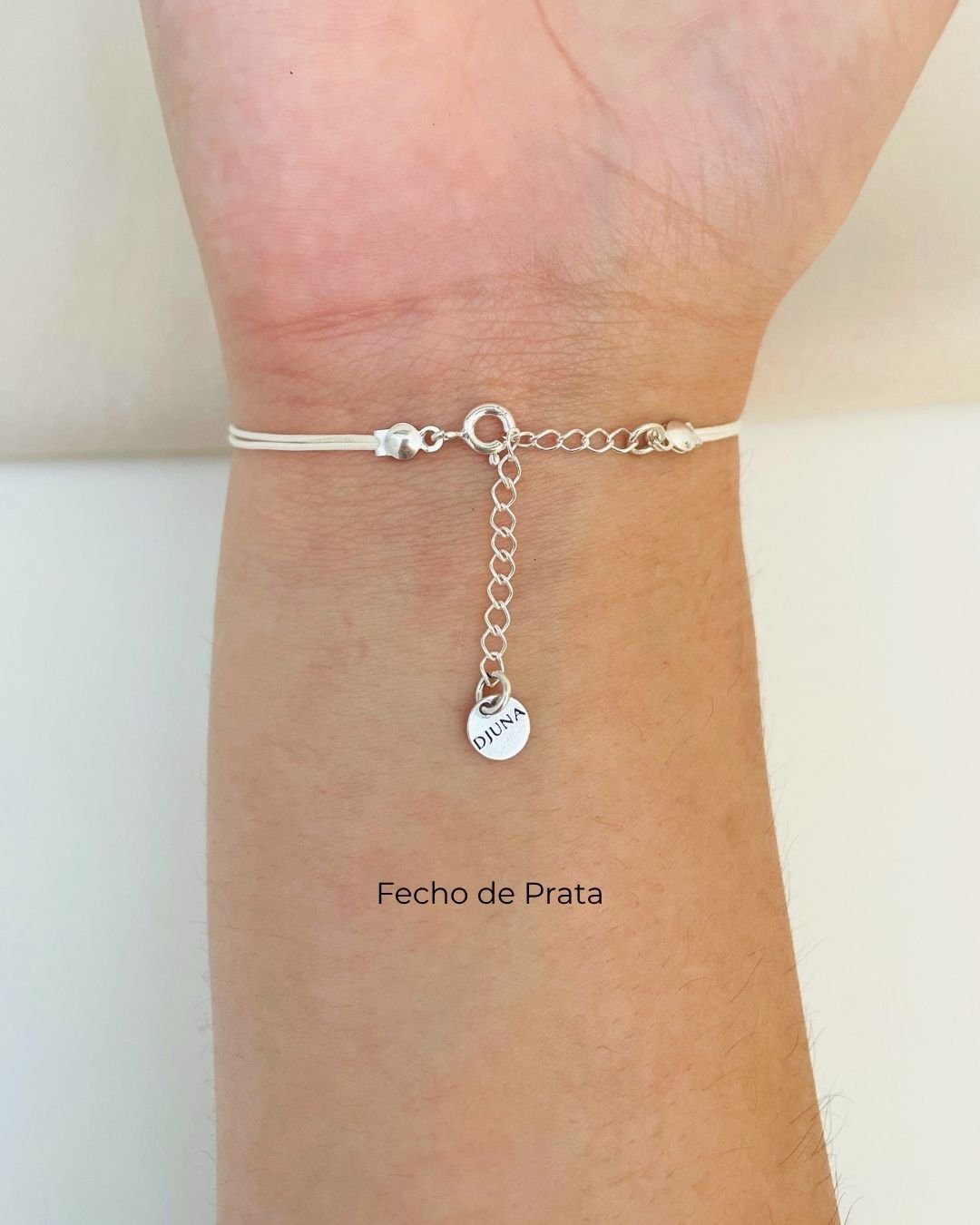 PULSEIRA MINI TSURU VAZADO CORDÃO CREME E PRATA 925