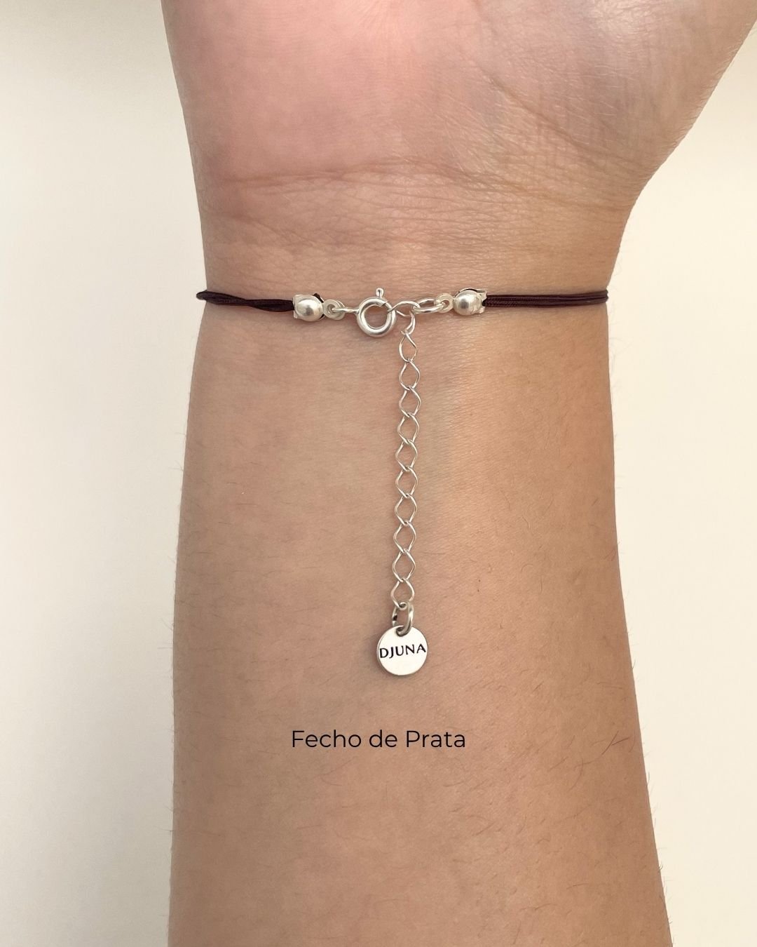 PULSEIRA MINI TSURU VAZADO CORDÃO MARROM E PRATA 925