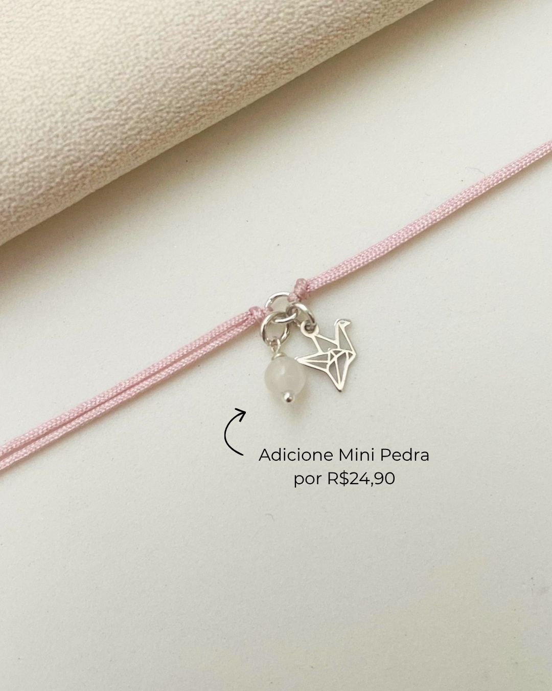 PULSEIRA MINI TSURU VAZADO CORDÃO ROSÉ E PRATA 925