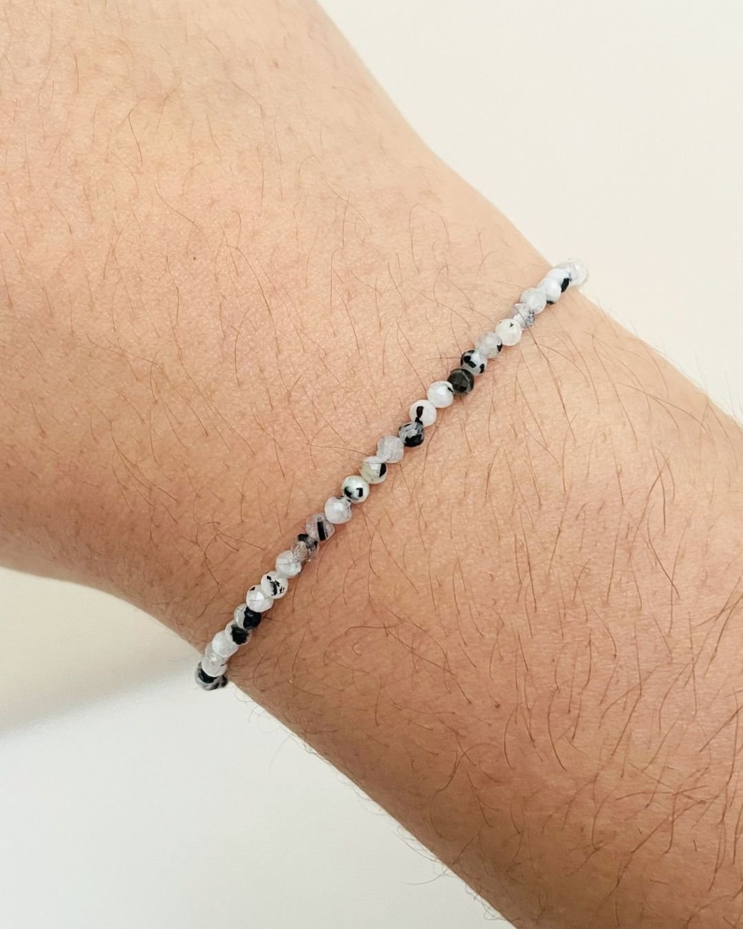 PULSEIRA PEDRA DA LUA MESCLADA LAPIDADA 2 MM PRATA 925