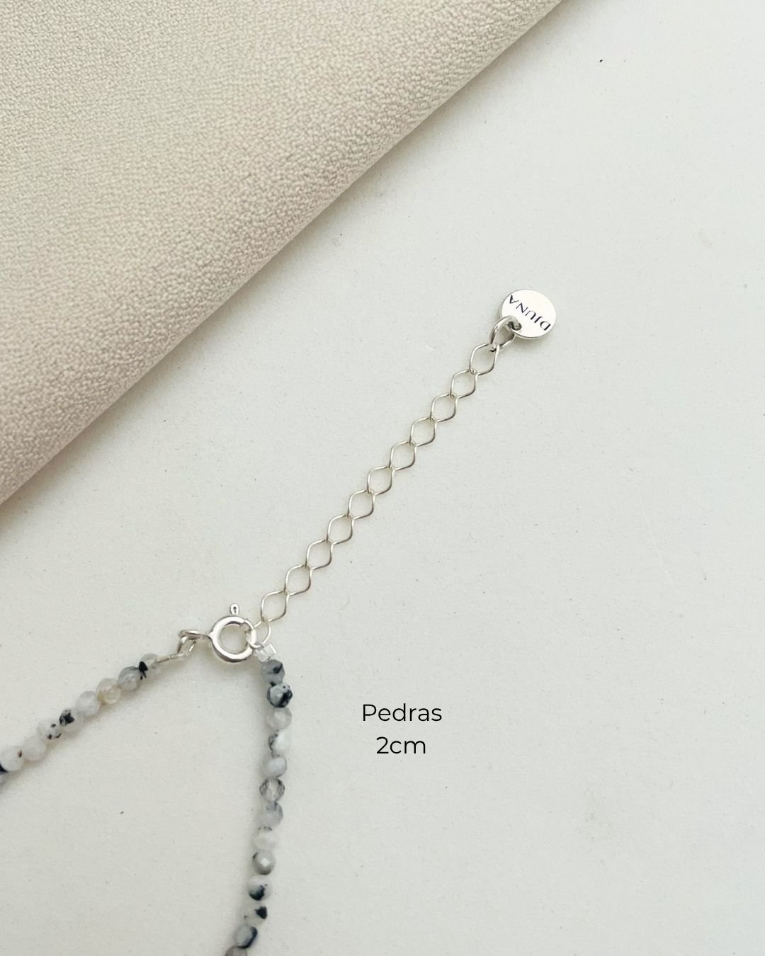 PULSEIRA PEDRA DA LUA MESCLADA LAPIDADA 2 MM PRATA 925