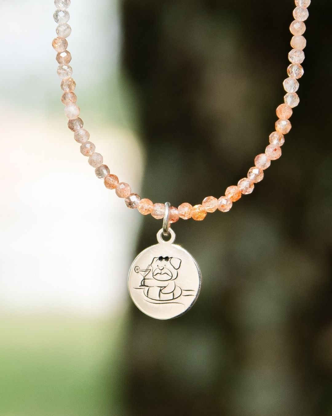 PULSEIRA PEDRA DO SOL + MEDALHA RELAX AND RESET