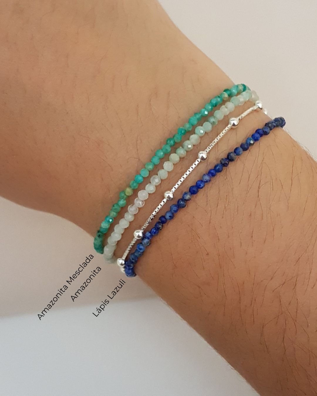 PULSEIRA PEDRAS AMAZONITA LAPIDADAS 2 MM