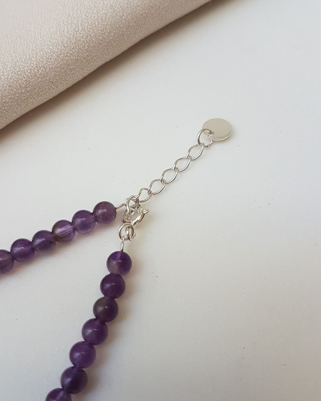 PULSEIRA PEDRAS AMETISTA BOLINHA 4MM