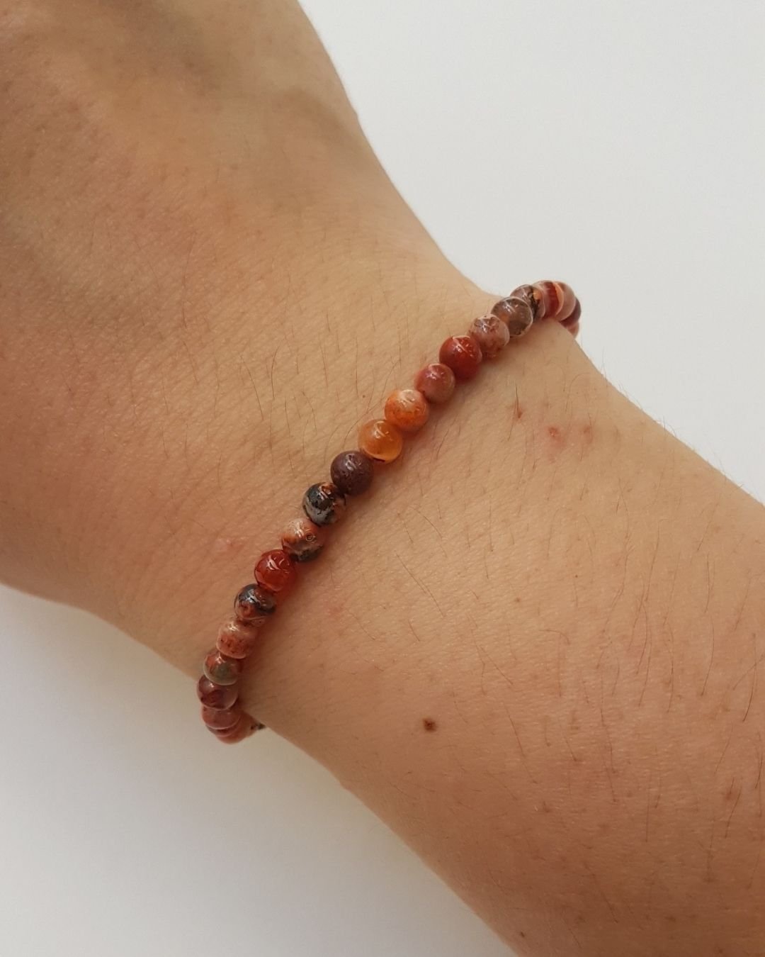 PULSEIRA PEDRAS JASPE BOLINHA 4 MM