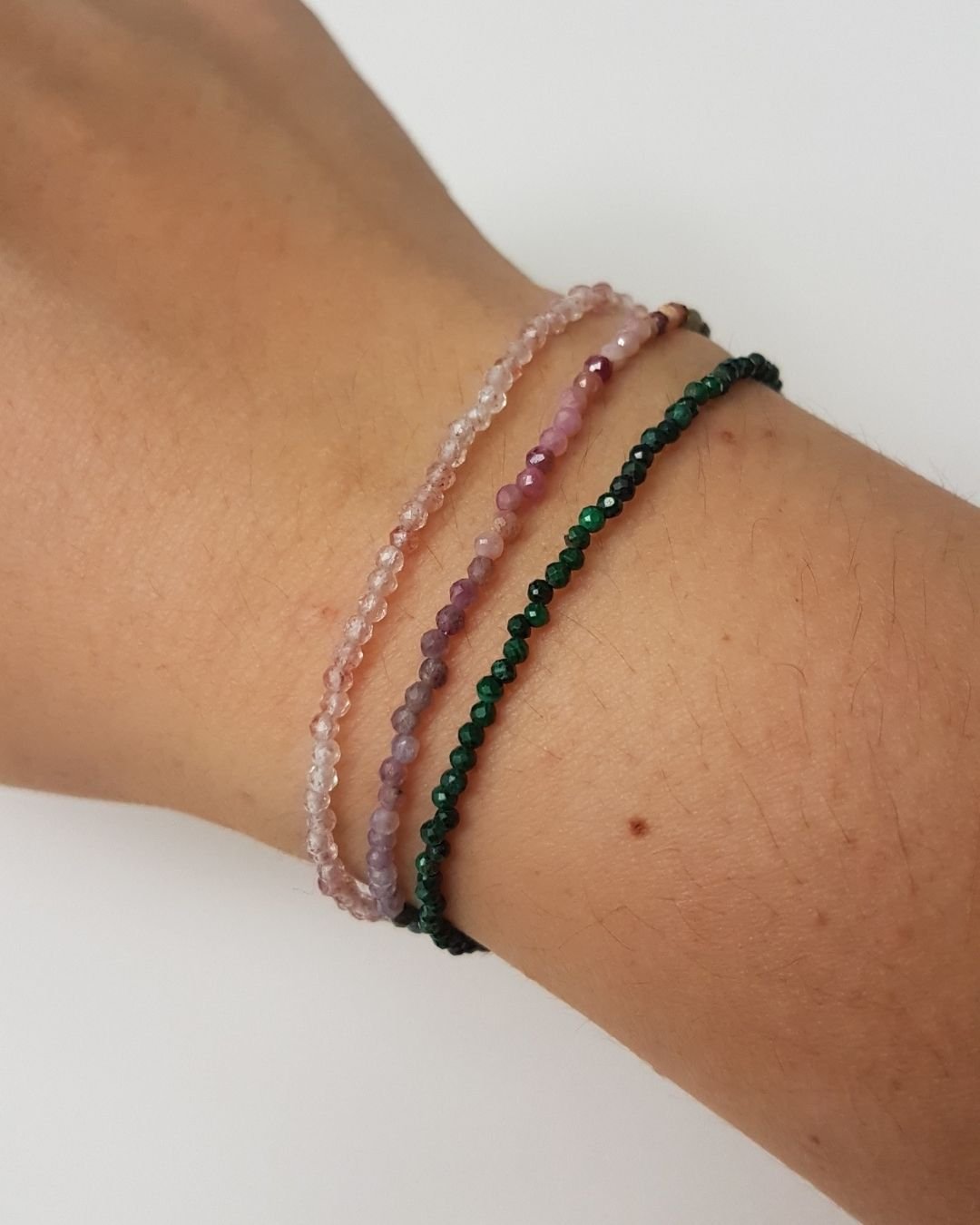 PULSEIRA PEDRAS MALAQUITA LAPIDADAS 2MM