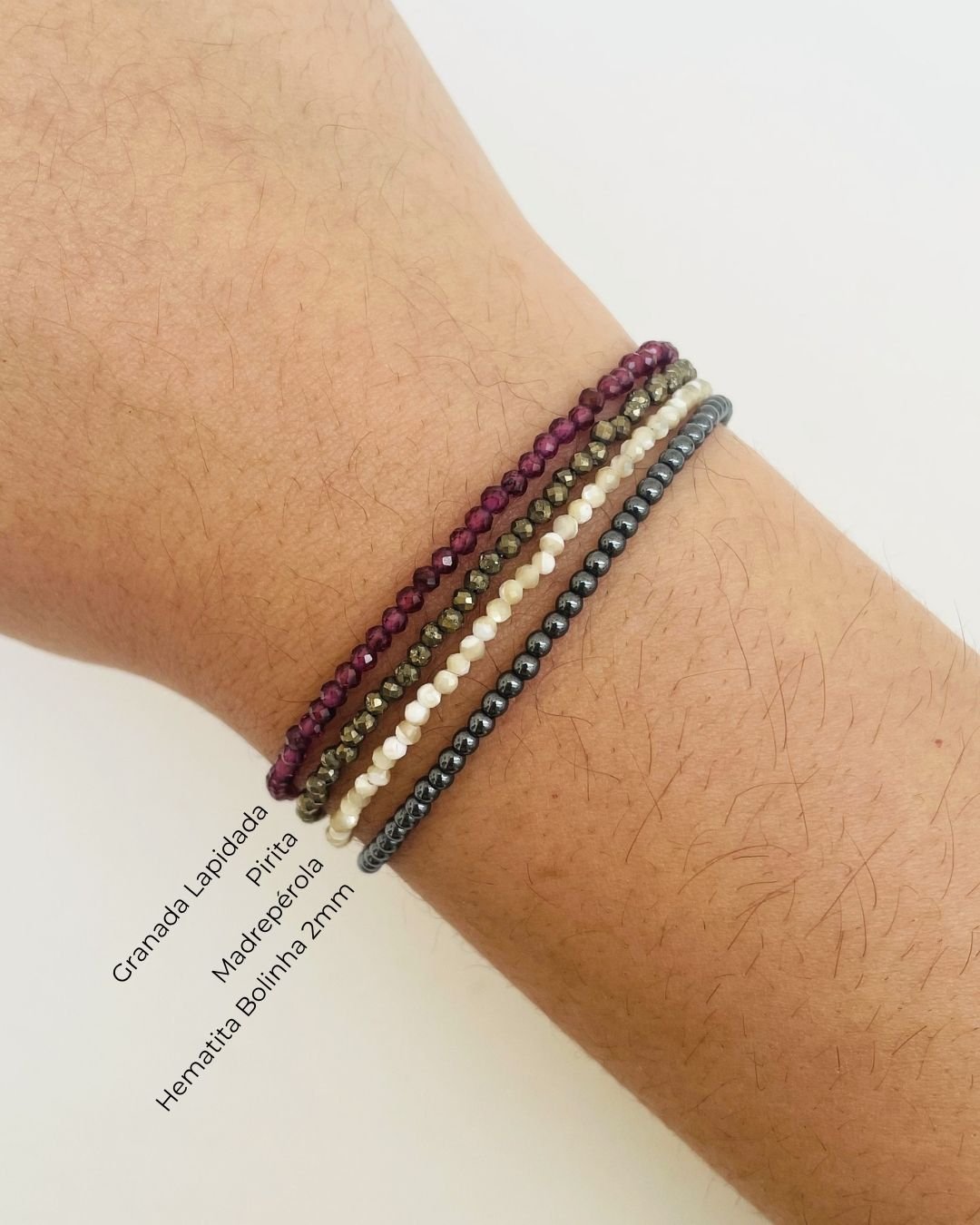 PULSEIRA PIRITA PEDRAS LAPIDADAS 2MM
